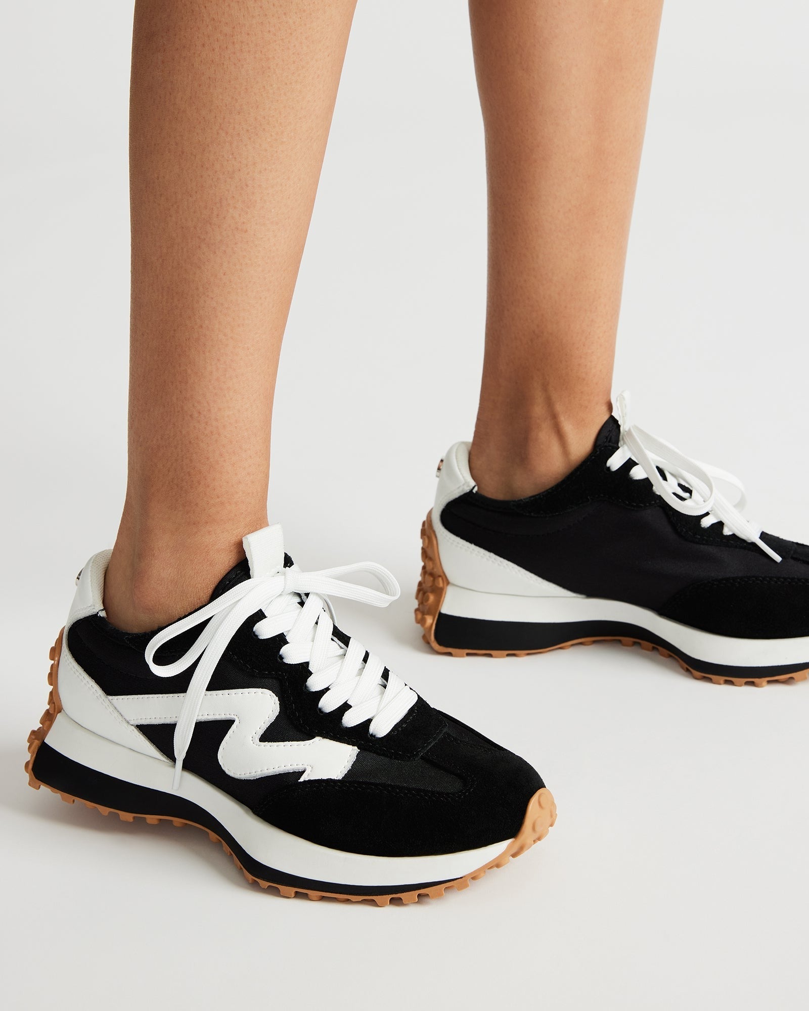 Close-up of the treaded sole and textured heel design