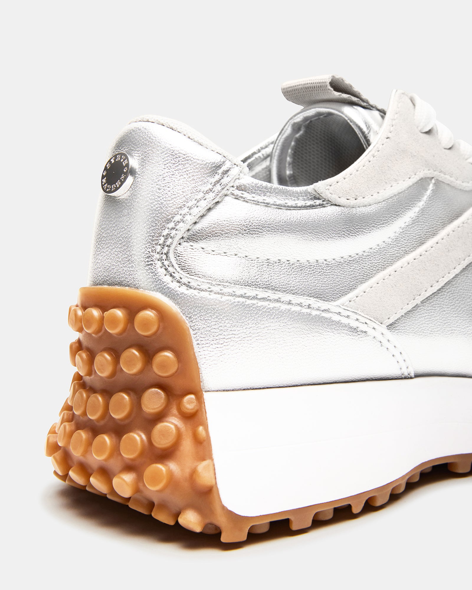 CAMPO SILVER platform sneakers side view with textured sole
