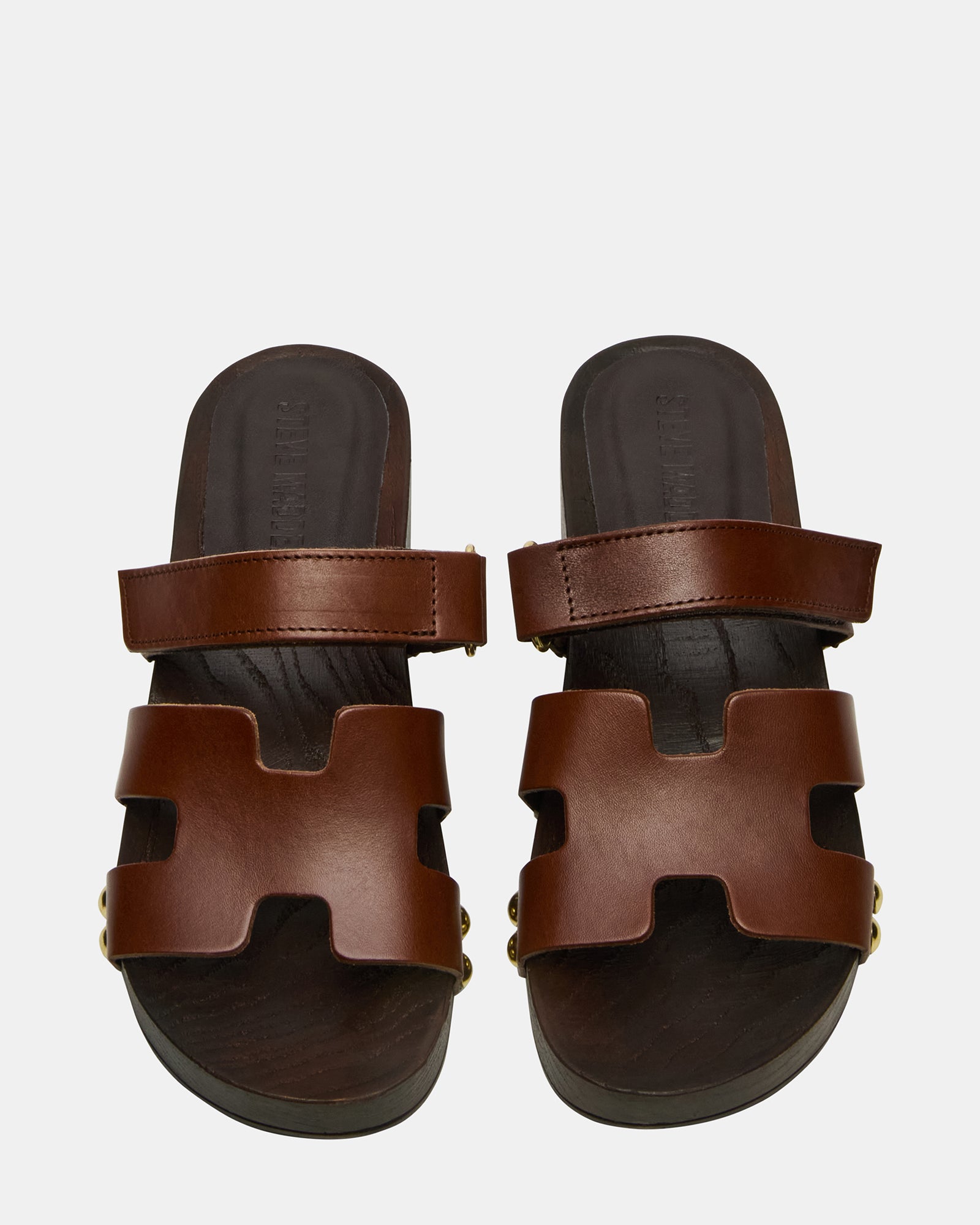 CANAL brown leather sandals showcasing sleek design