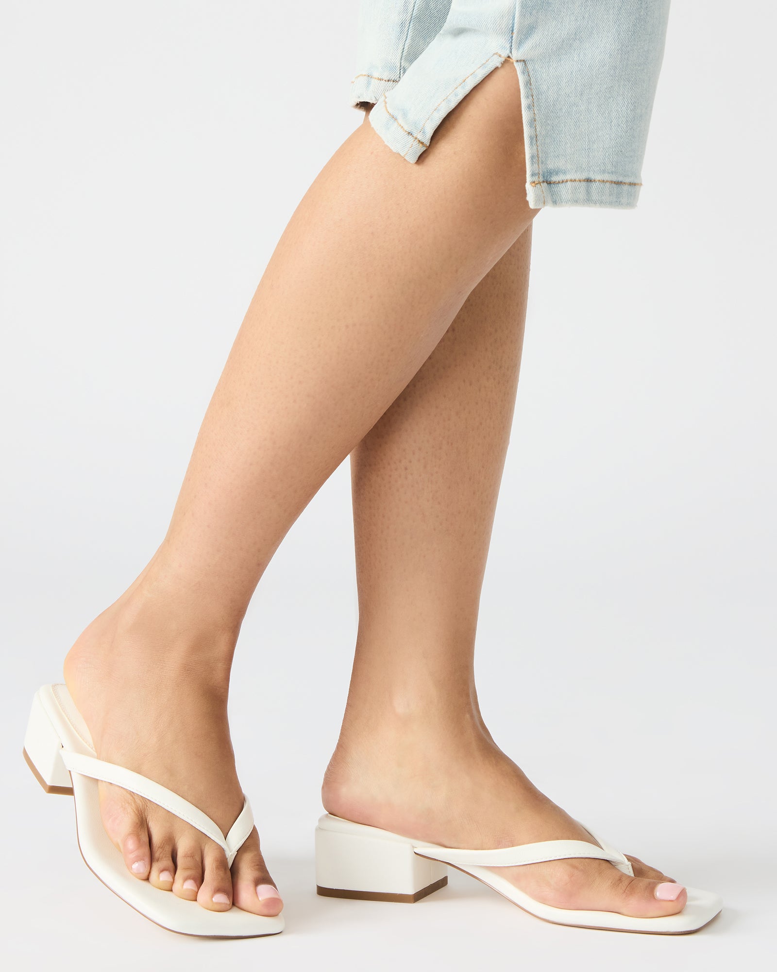 Close-up of the vegan leather upper on Caribbean Chic mule sandals.