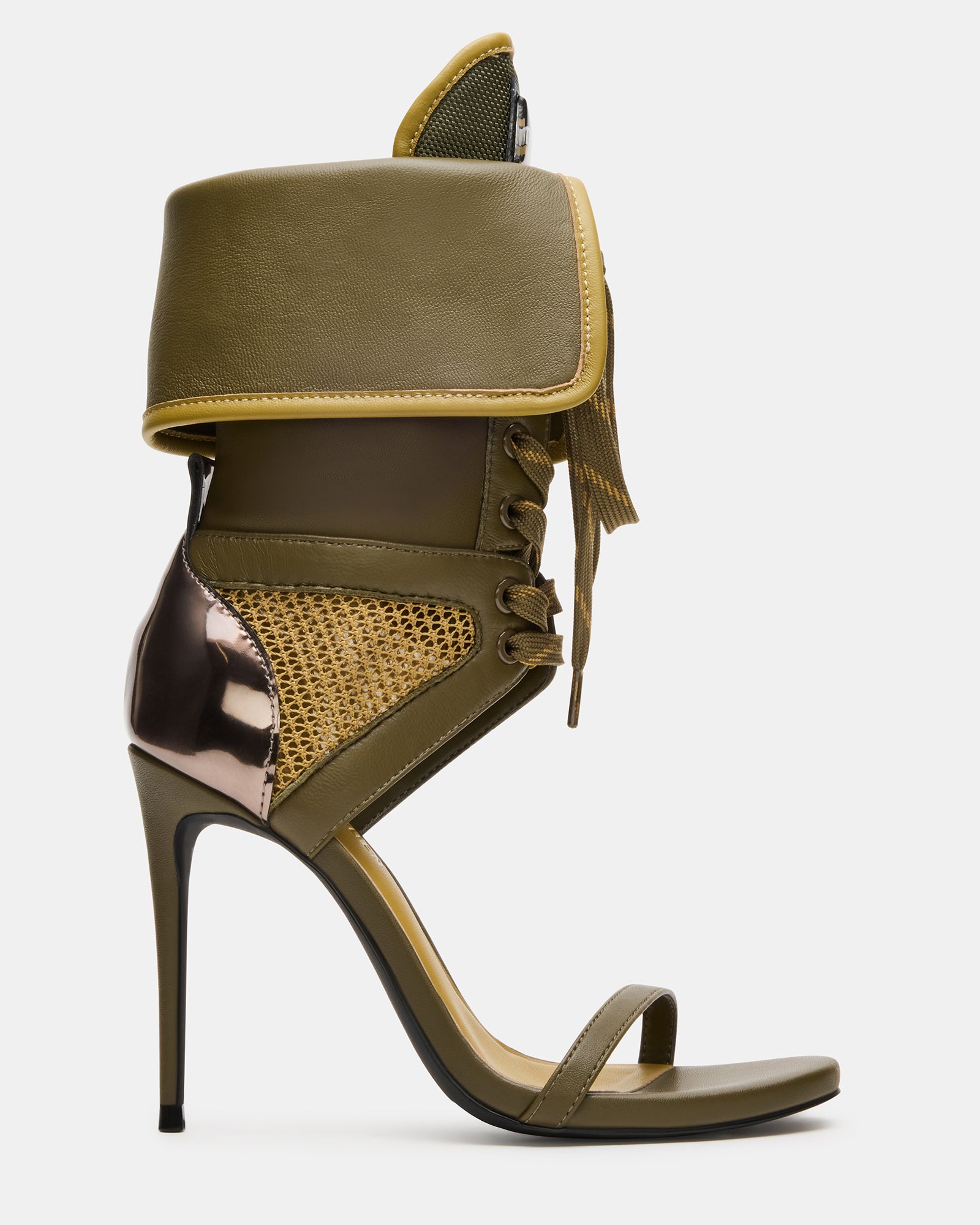 Elegant black stiletto heels with lace-up detail, ideal for evenings out.