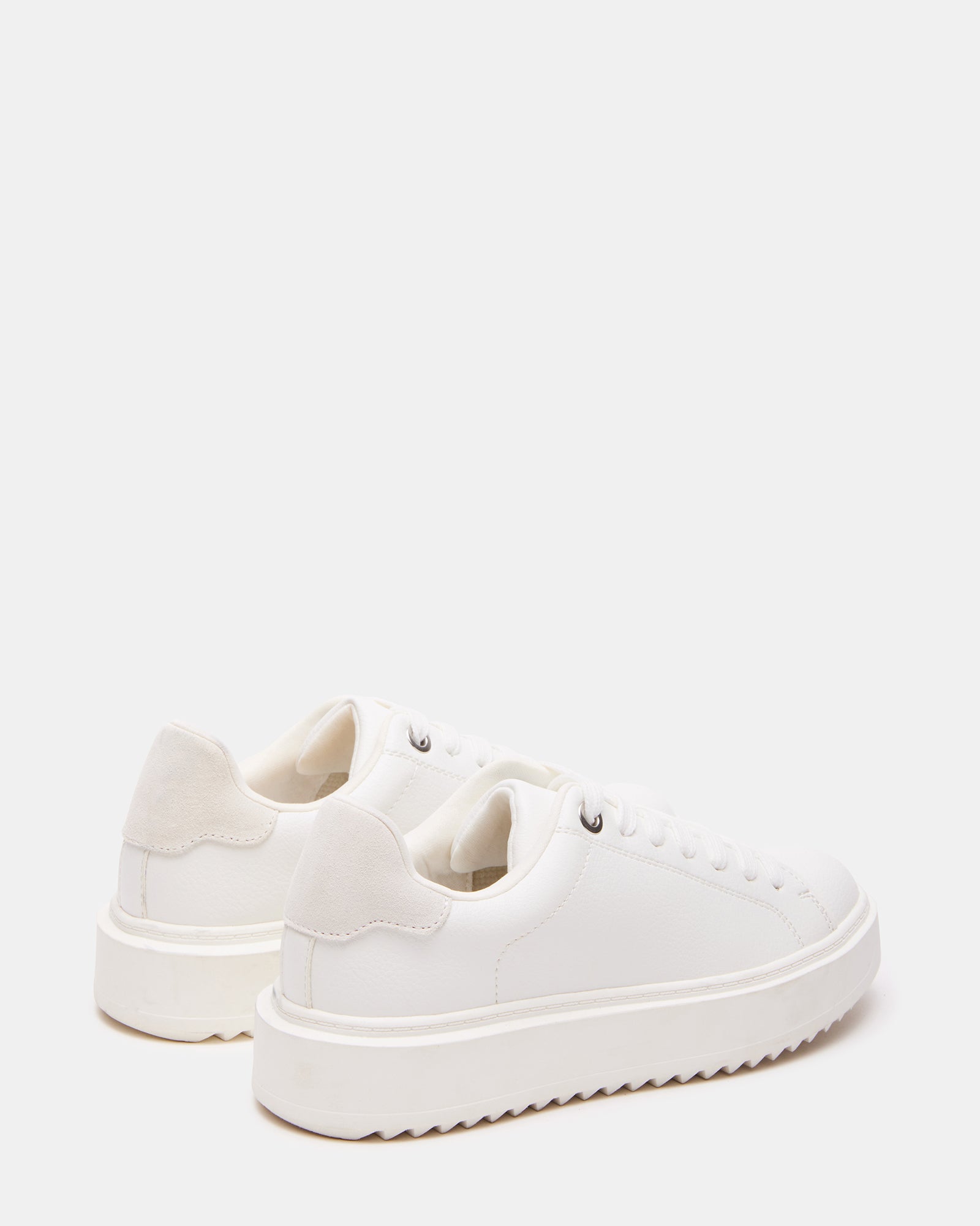 Side view of Catcher White Suede Sneakers showcasing contrast collar.