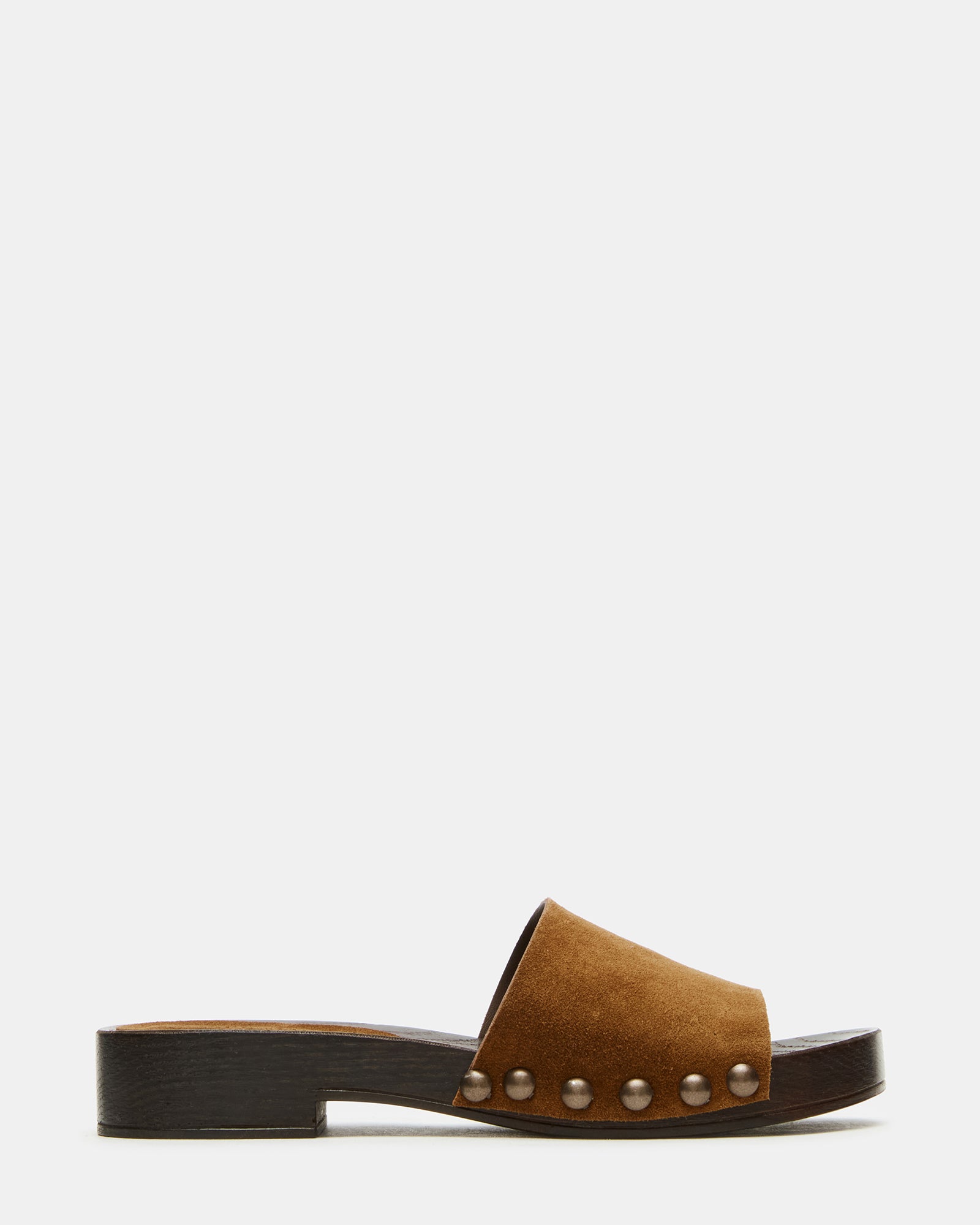 Stylish Cento suede slide sandals showcasing studded details for a trendy look.