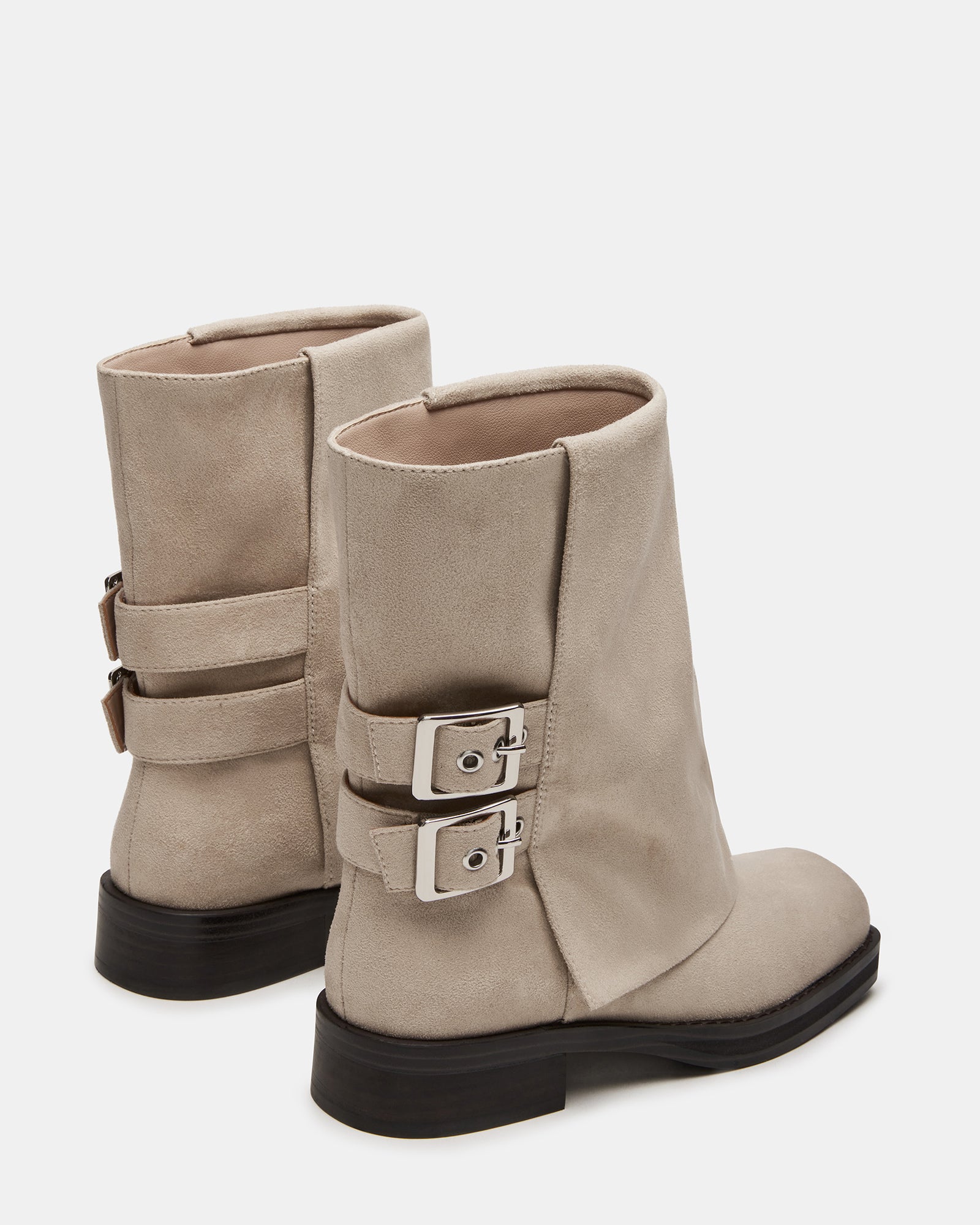 Close-up of the buckle detail on Dagger Bone cuffed bootie