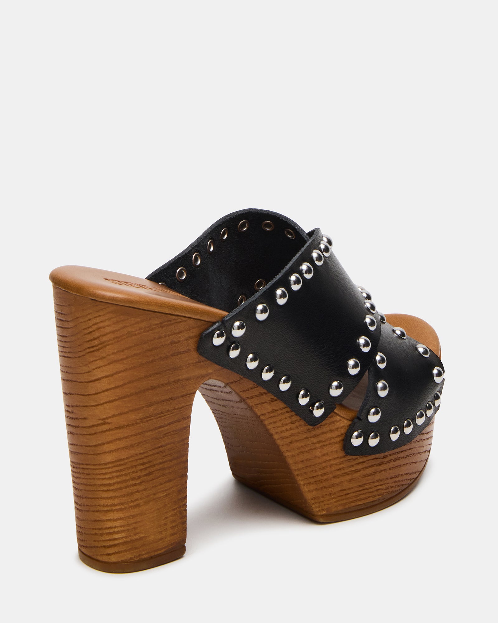 Close-up of studded detailing on DEMI platform sandals