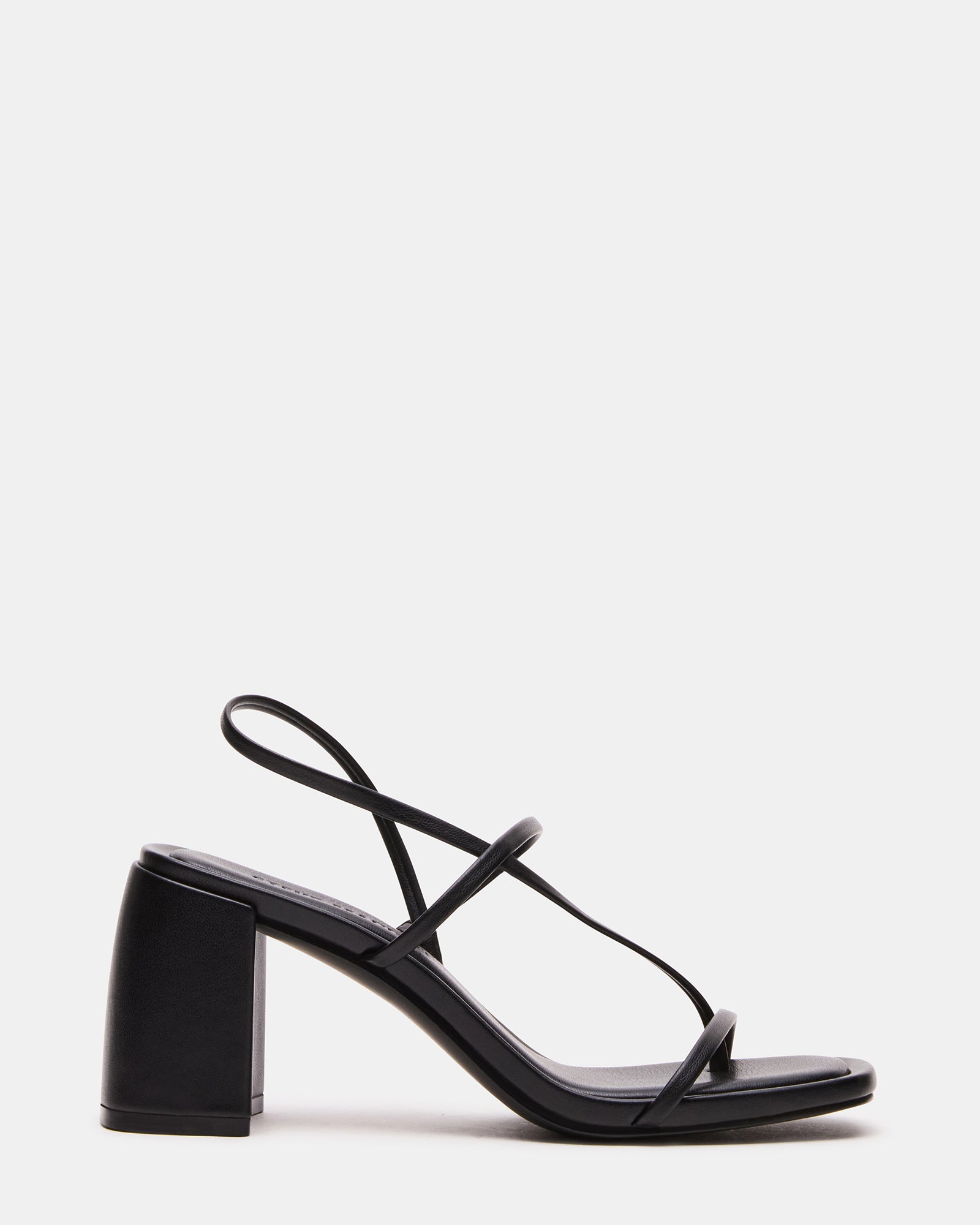 Elegant black block heel pumps with a strappy design, ideal for formal events.