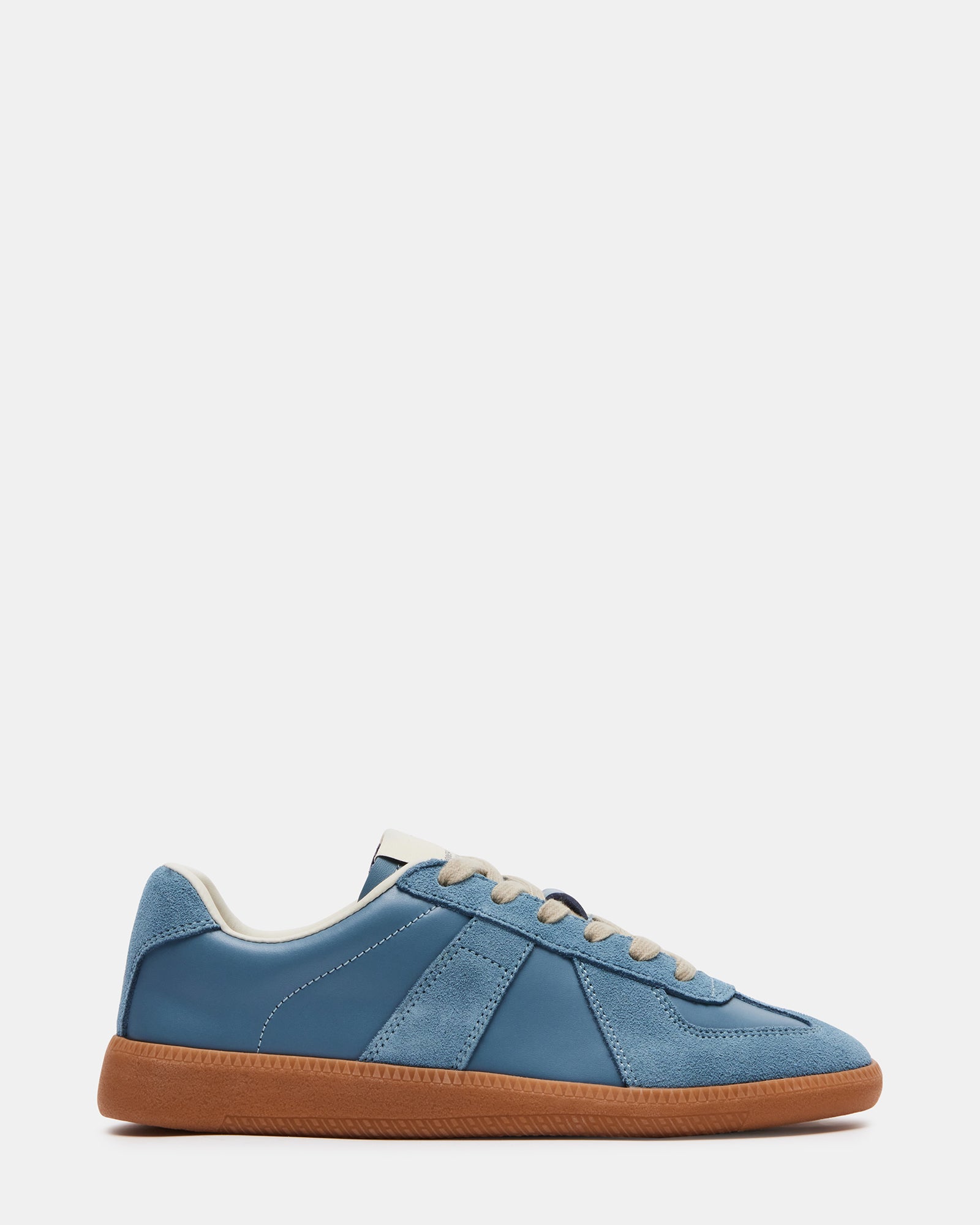 DIXIN blue leather low-top sneakers side view