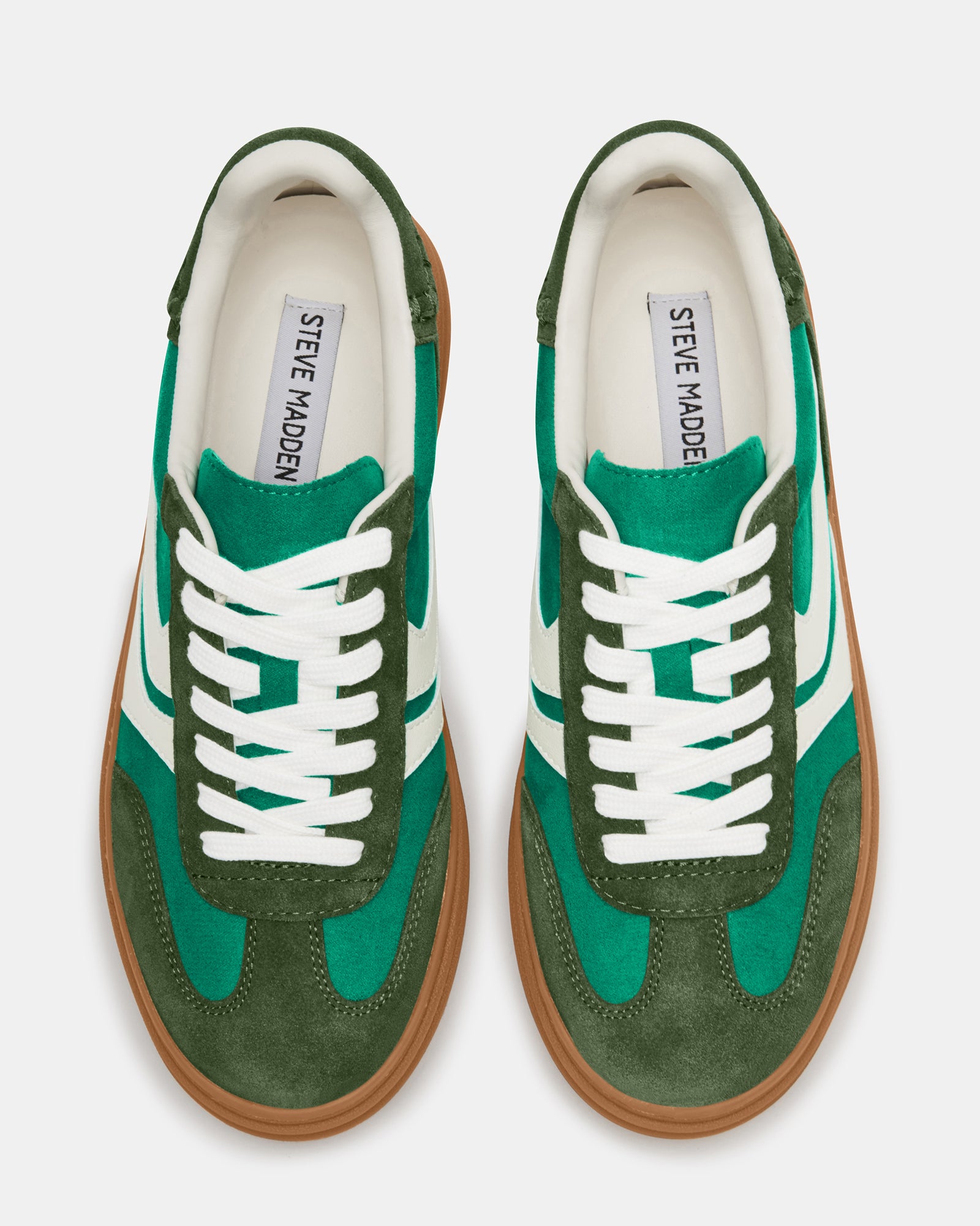 Close-up of the lace-up closure and textured upper on these mens casual shoes.