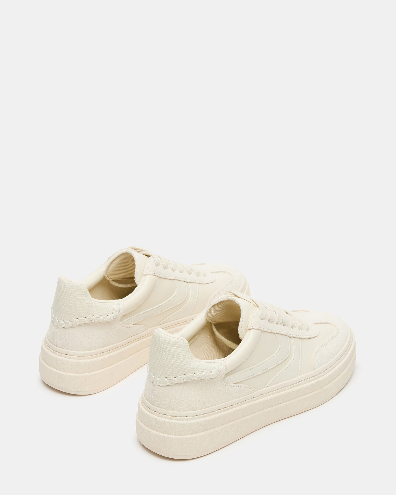Close-up of Bottega Off-White sneakers highlighting the lace-up design.