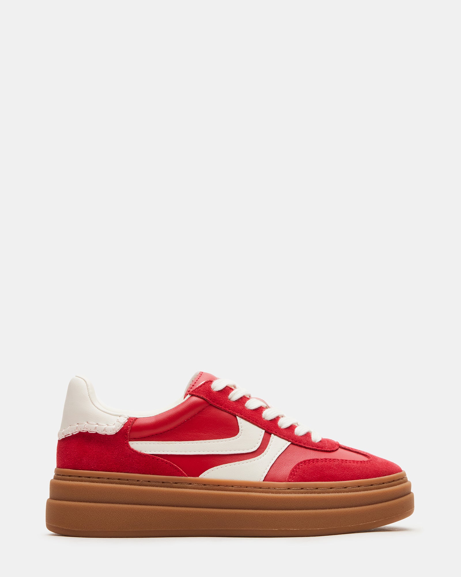 Dodge Red Multi sneakers styled with jeans for a casual look
