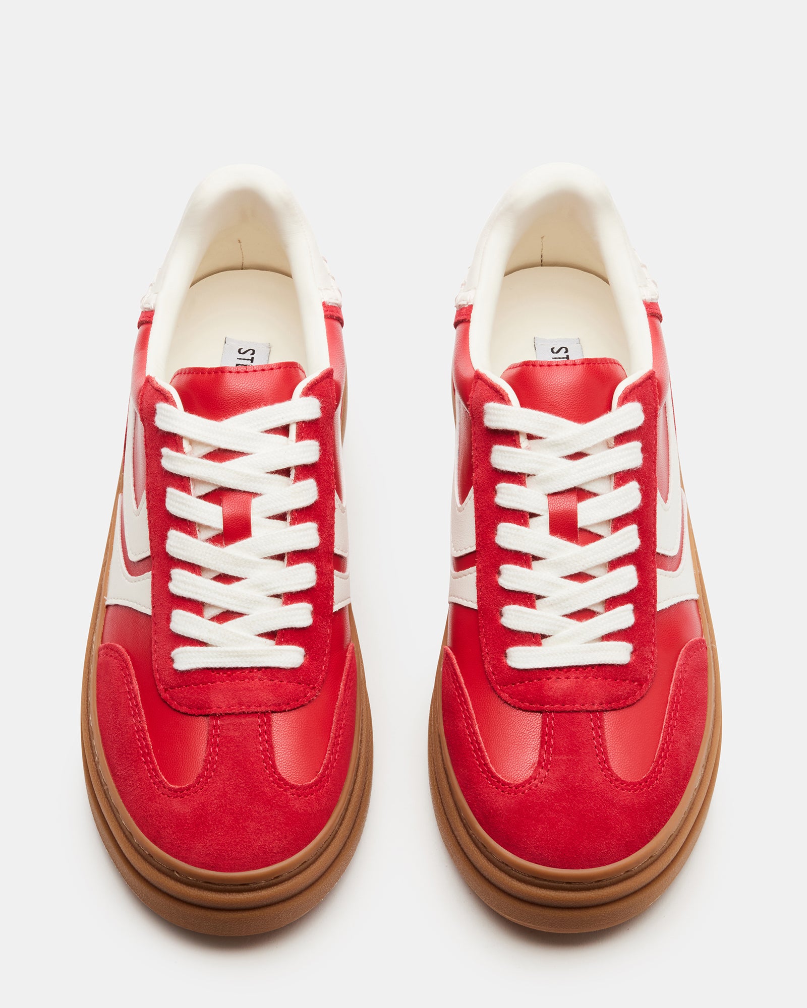 Close-up of the suede and leather upper on these mens casual shoes
