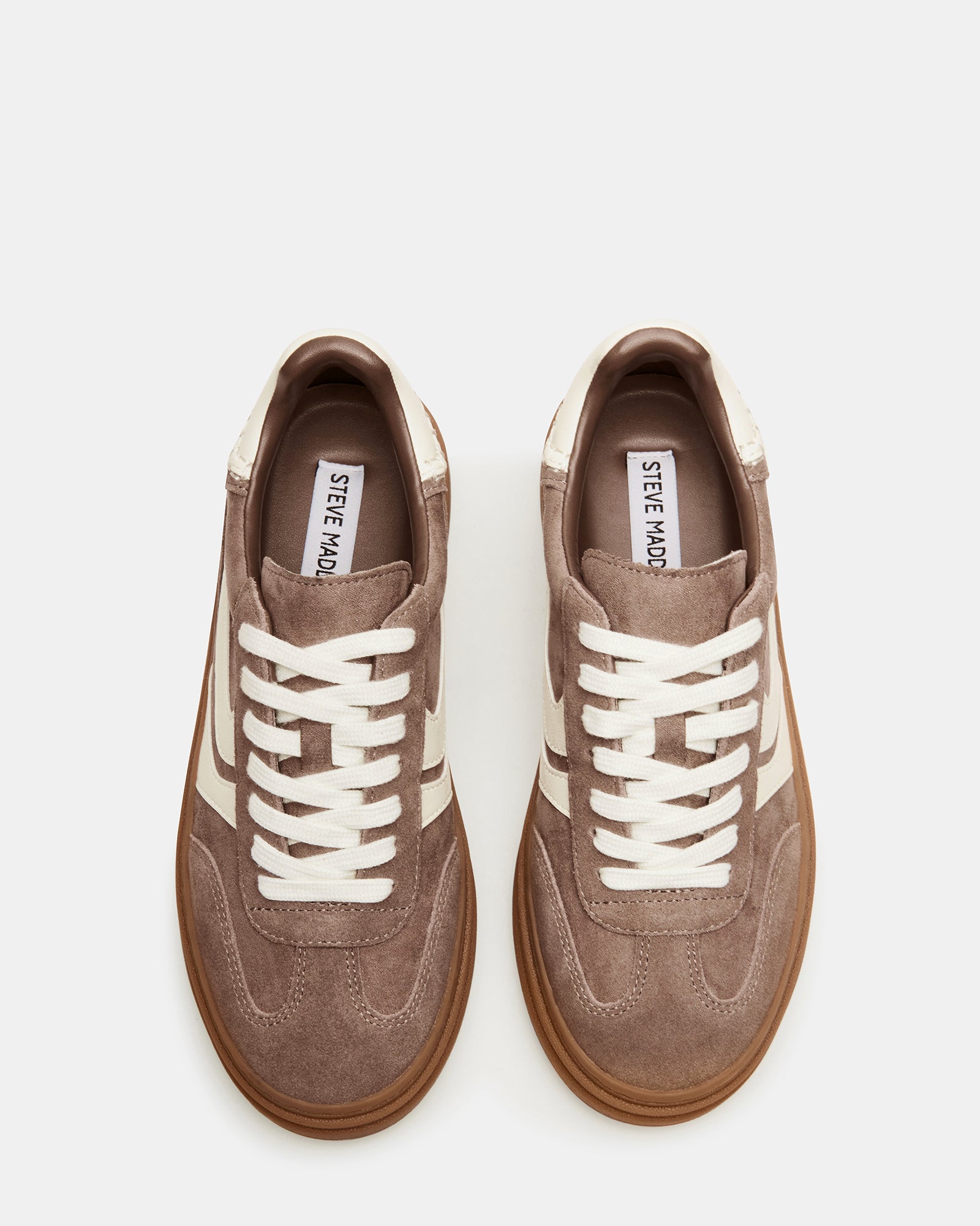 Close-up of the lace-up design and synthetic sole for everyday traction