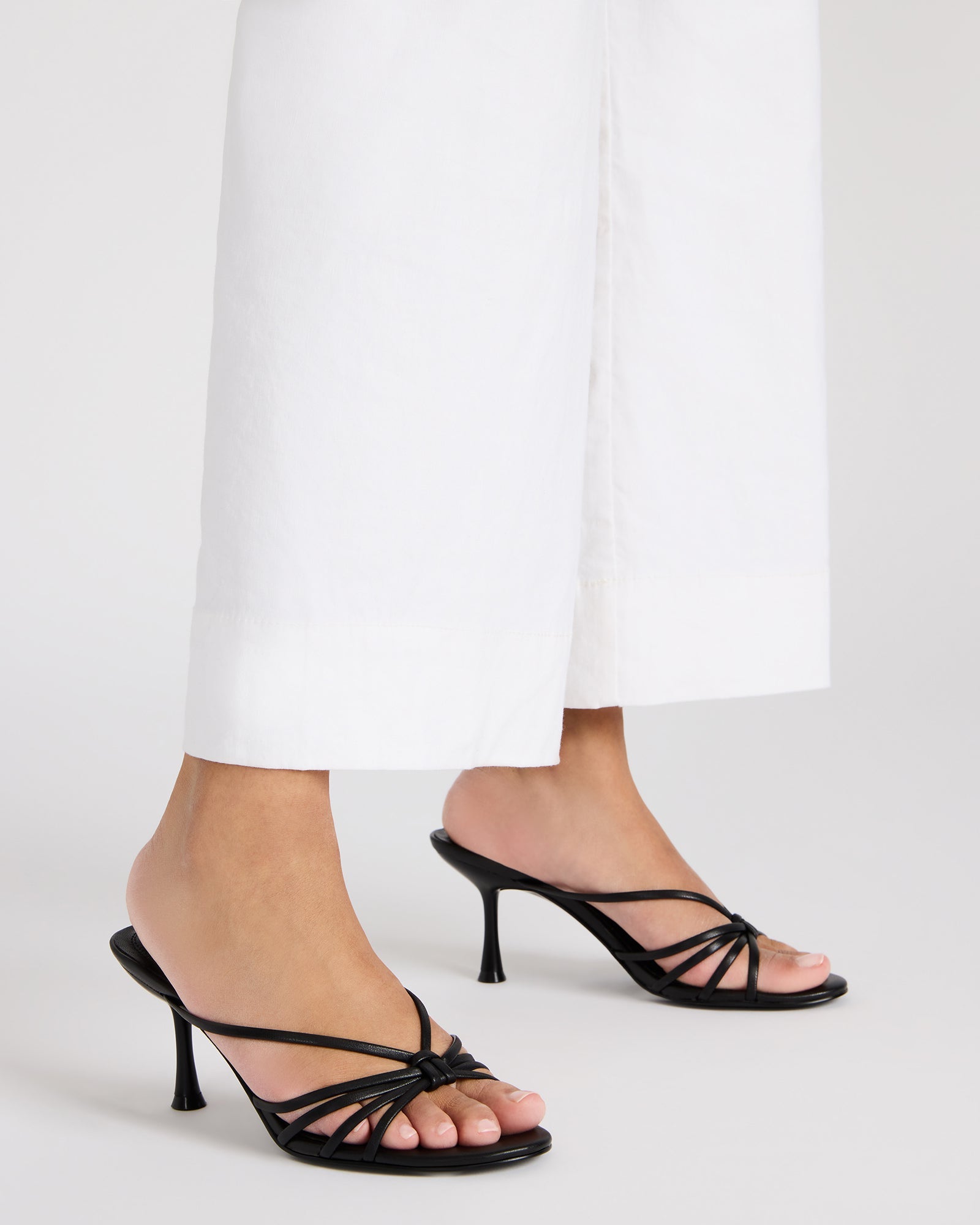 Close-up of the mule heel and adjustable straps
