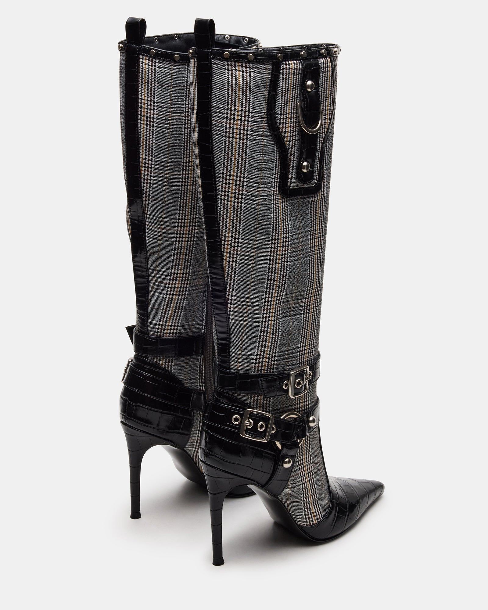 Fashionable stiletto boots with heel detail for night-out style
