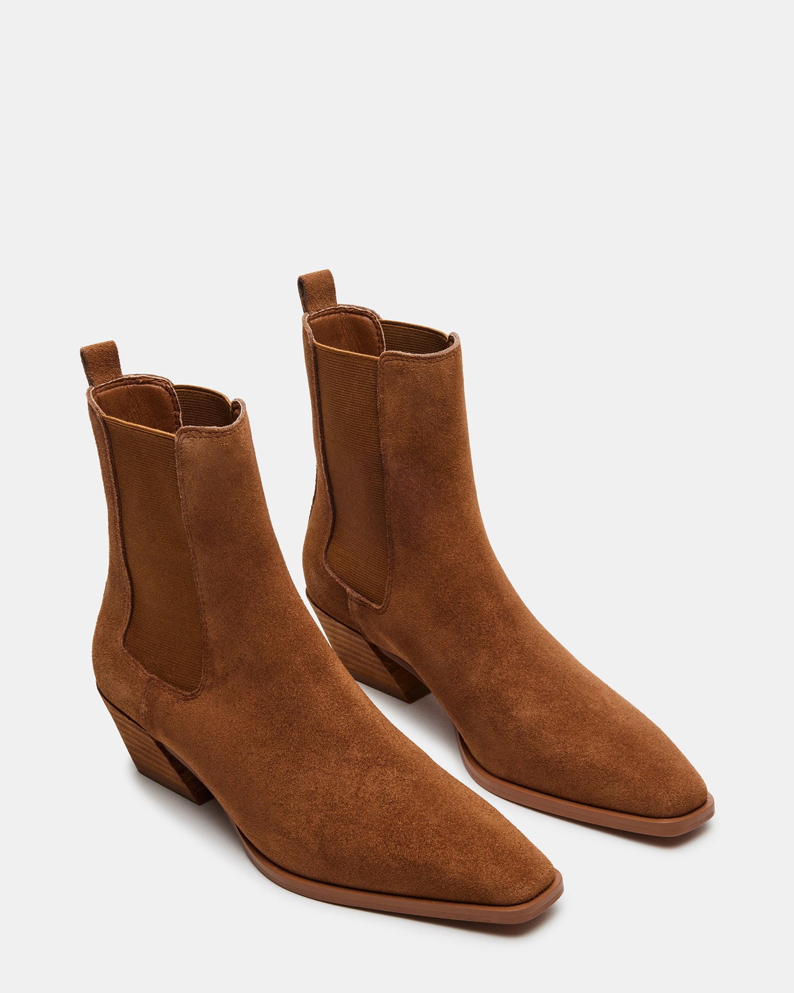Close-up of the ankle strap and square toe design