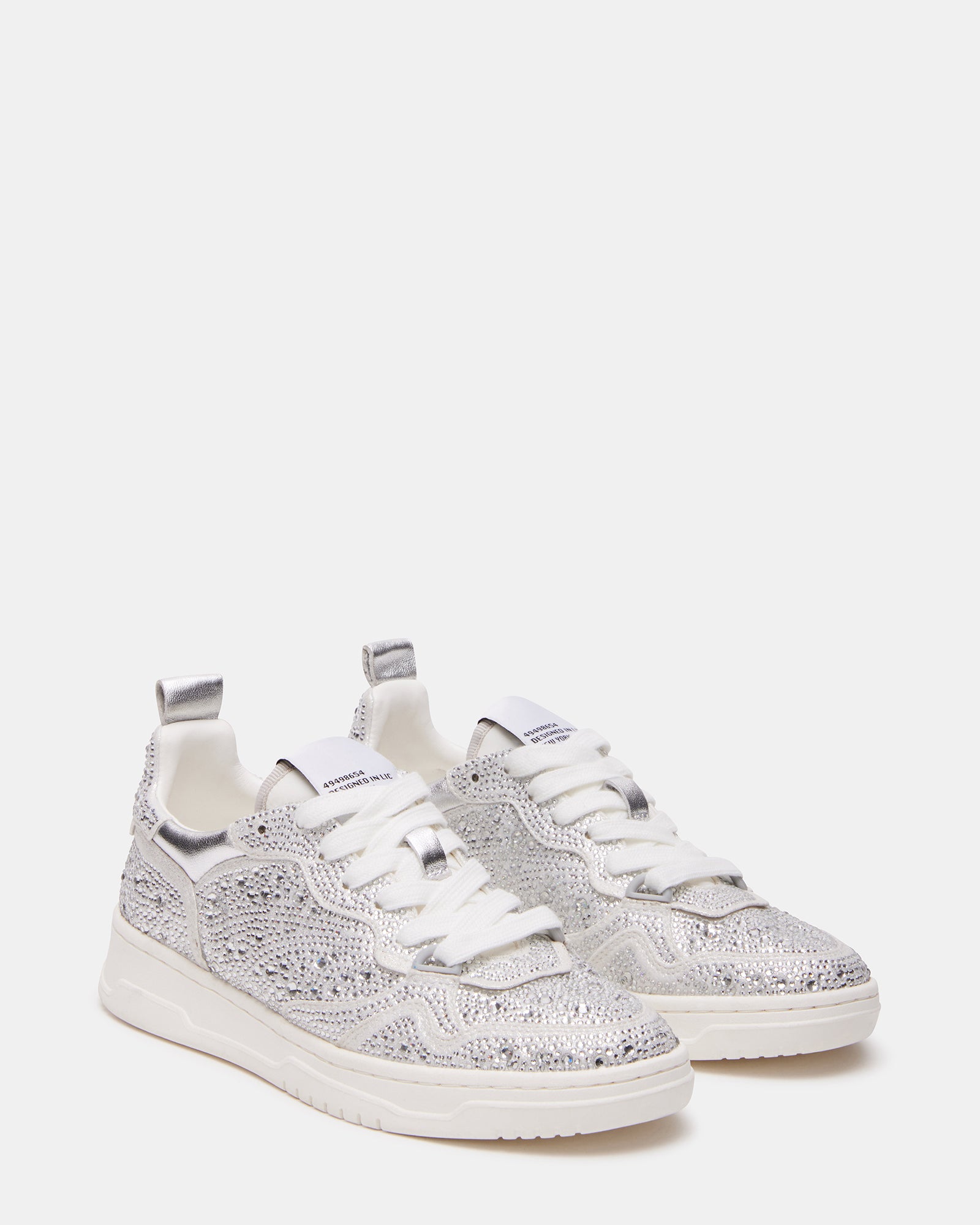 Side view of Everlie Rhinestone Sneakers emphasizing sleek design.