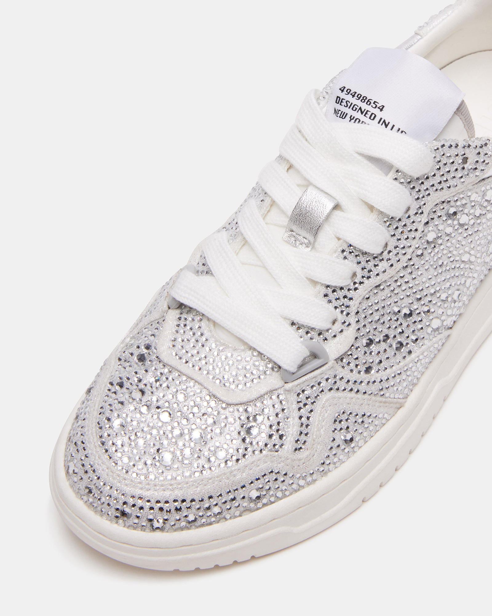 Close-up of Everlie Rhinestone Platform Sneakers showcasing rhinestone detail.