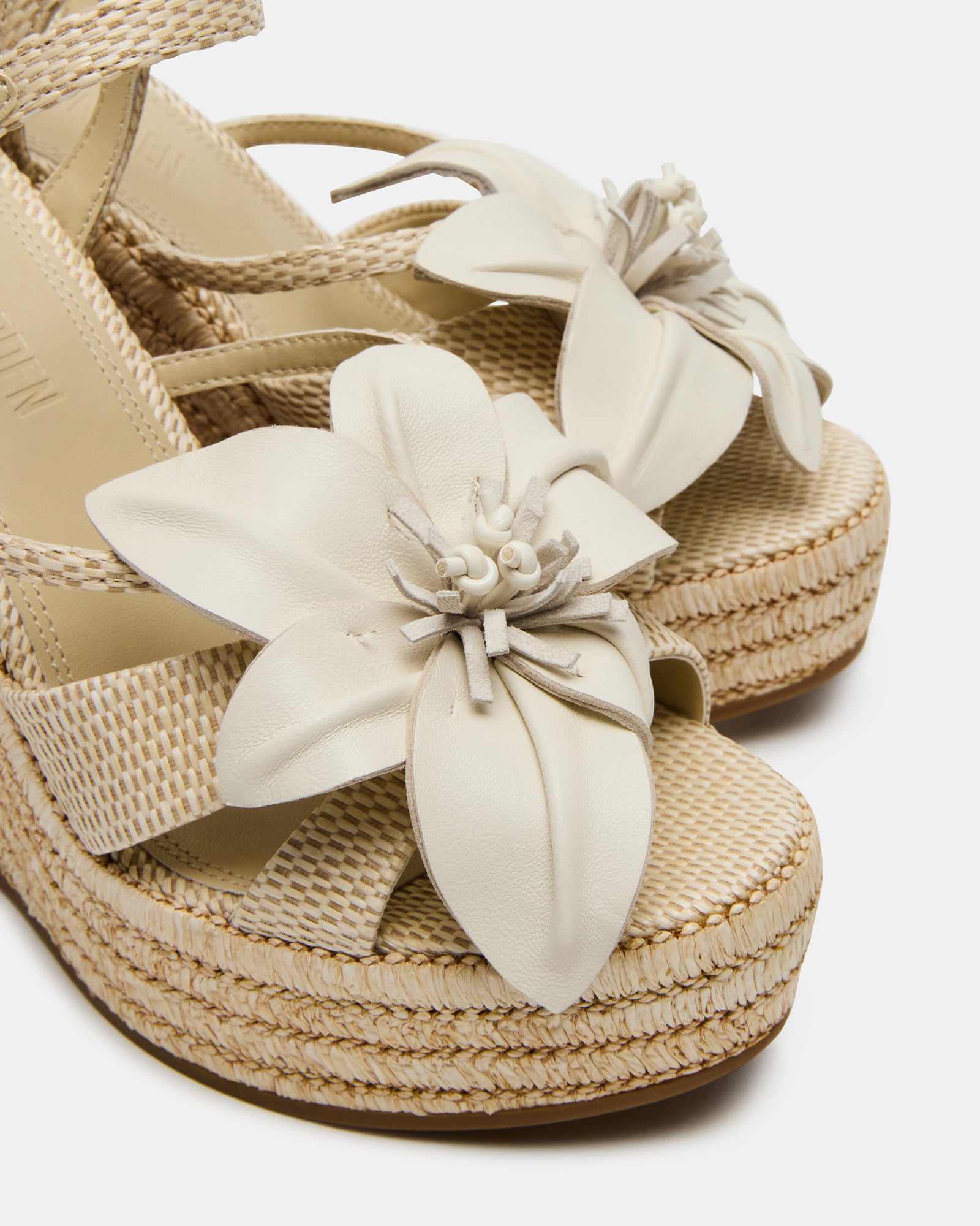 Fashionable platform wedge womens sandals with a stunning flower design, ideal for casual outings.