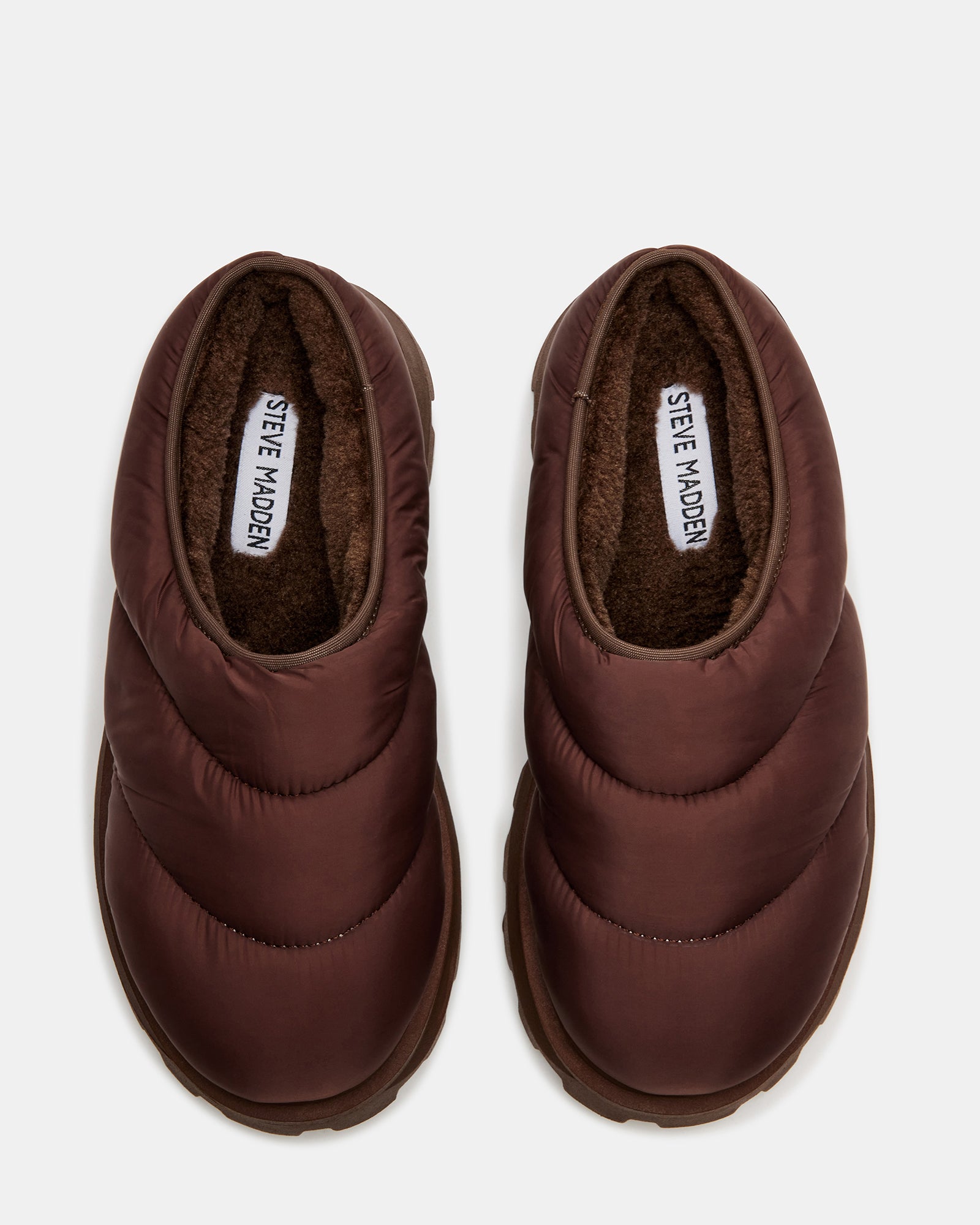 Close-up of the winter footwears textured sole for grip