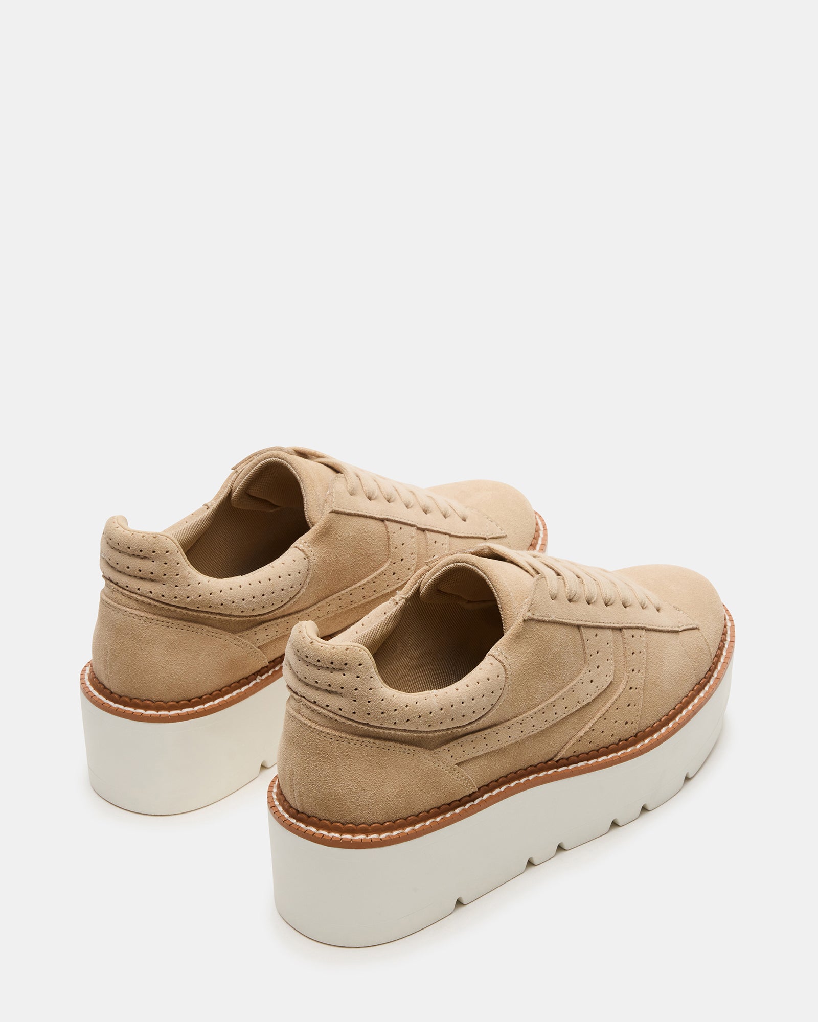 Close-up of the chunky sole and suede upper material