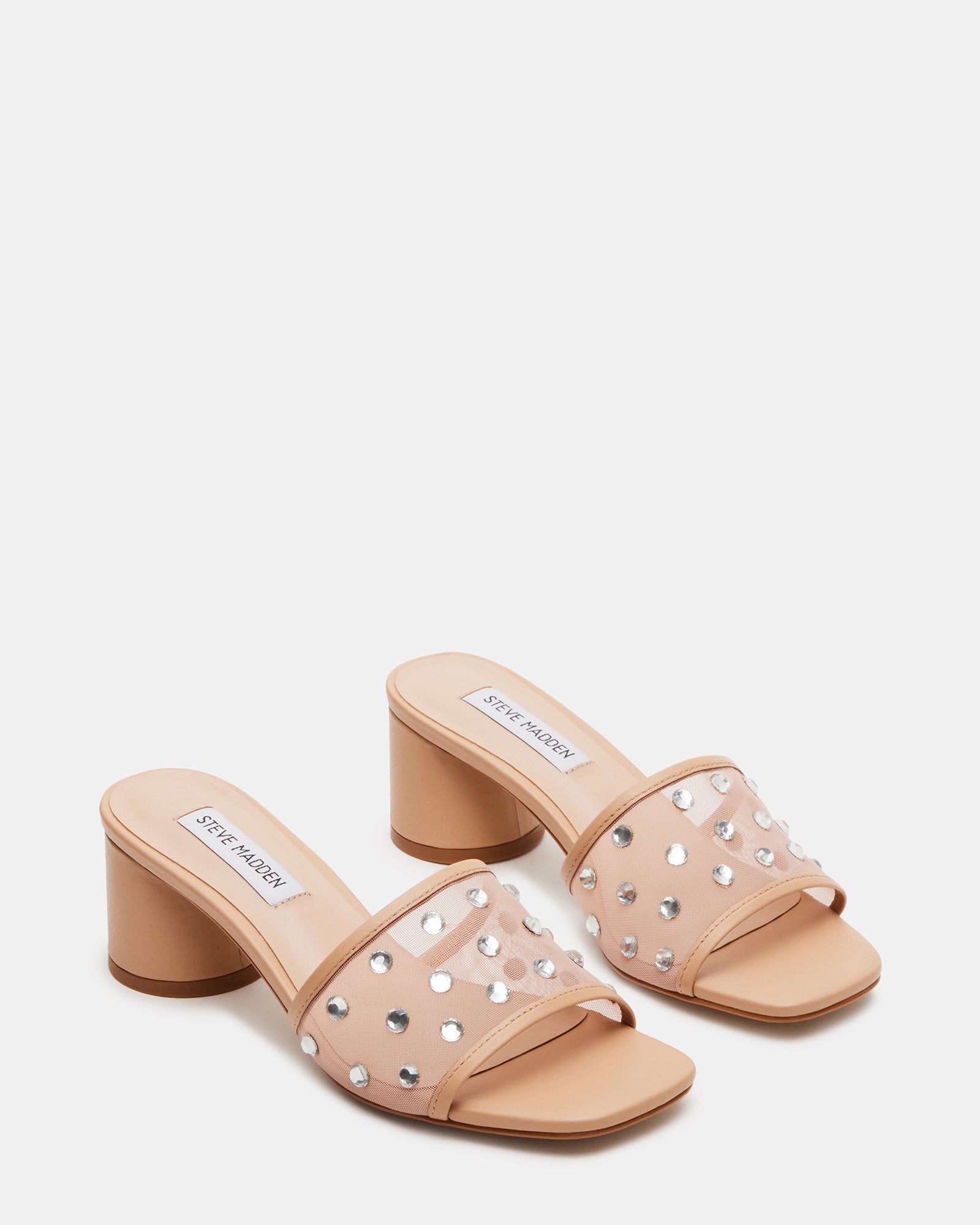 Close-up of Gillian womens sandals highlighting the sparkling rhinestones.