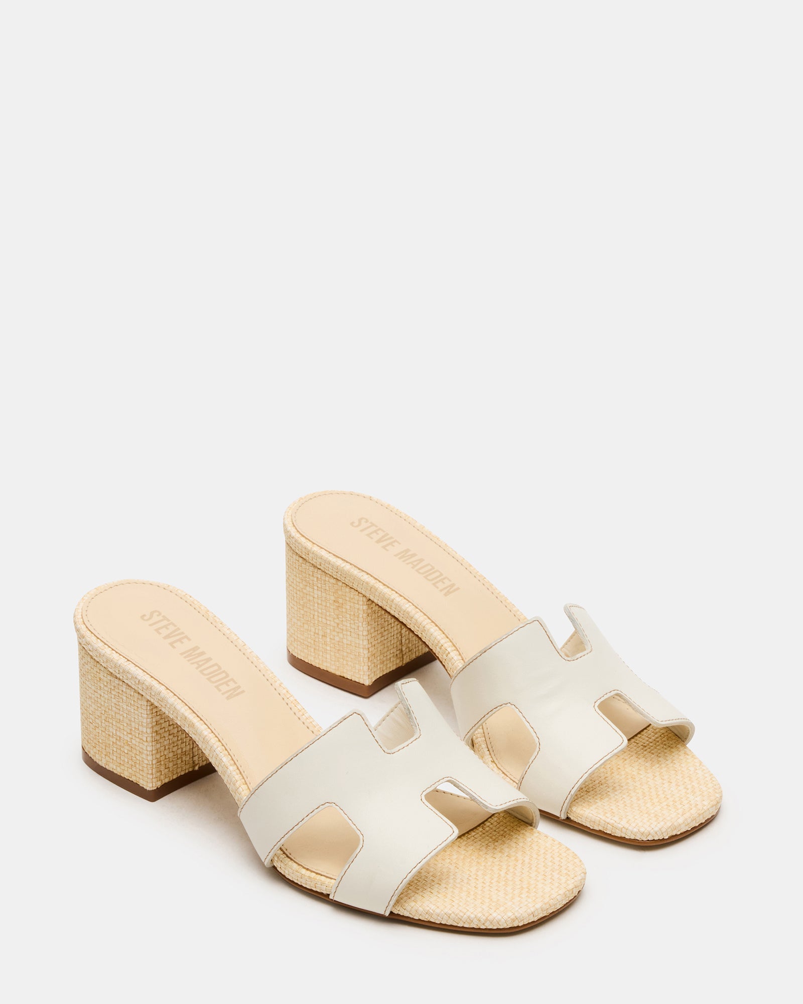 Stylish HADES white block heel sandals perfect for summer outings.