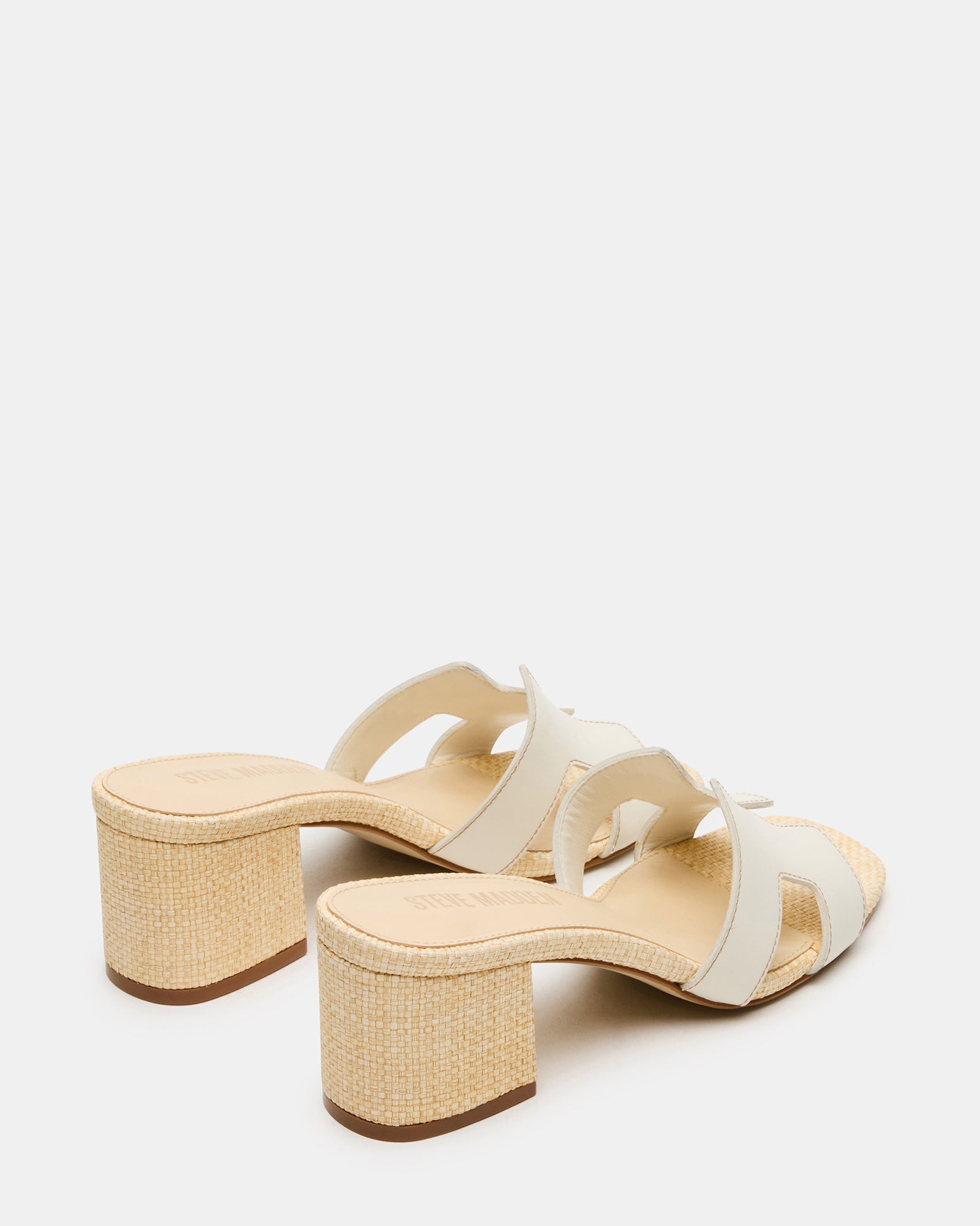 Stylish HADES white block heel sandals perfect for summer outings.