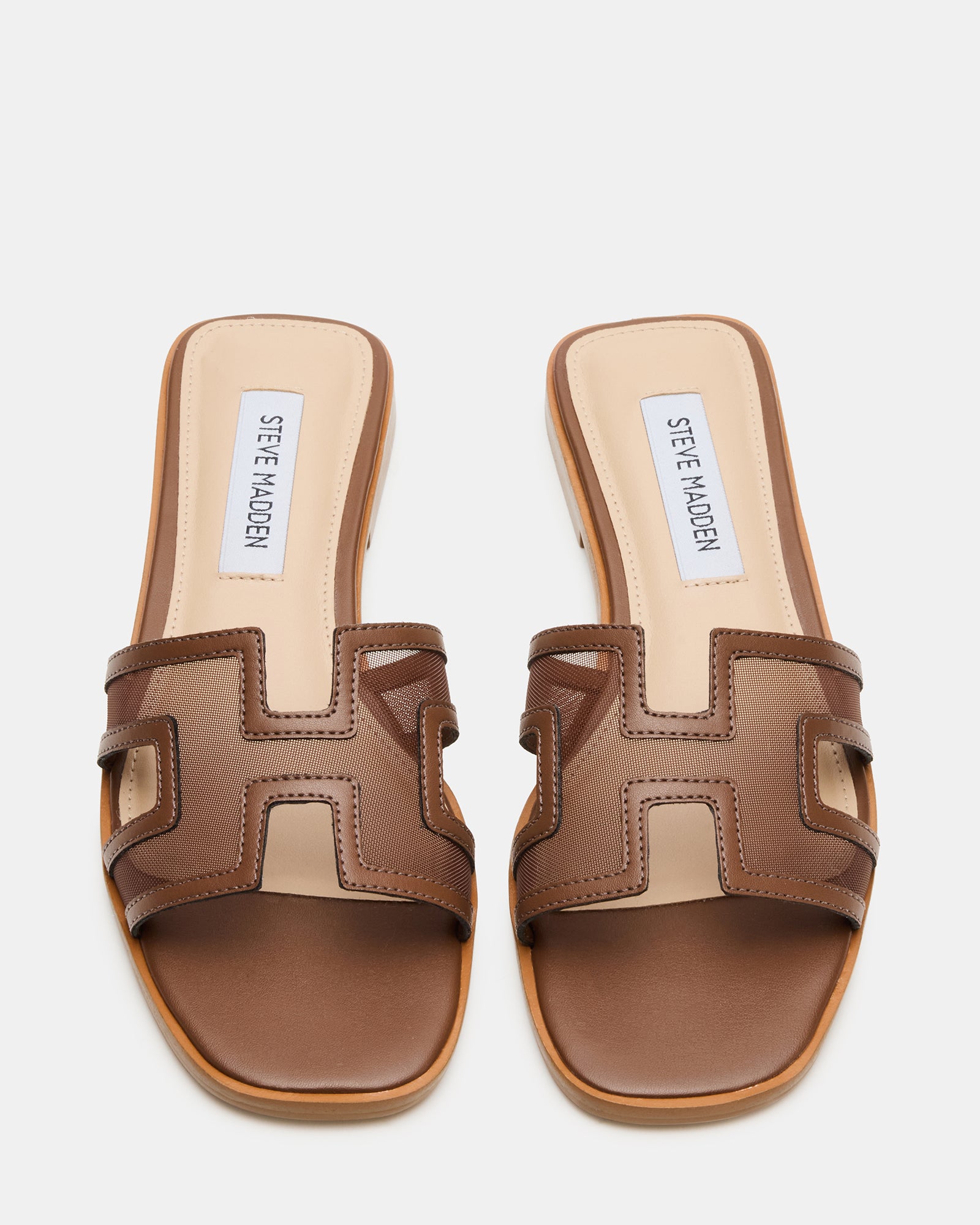 Close-up of the Haydn slide sandals with a slip-on style