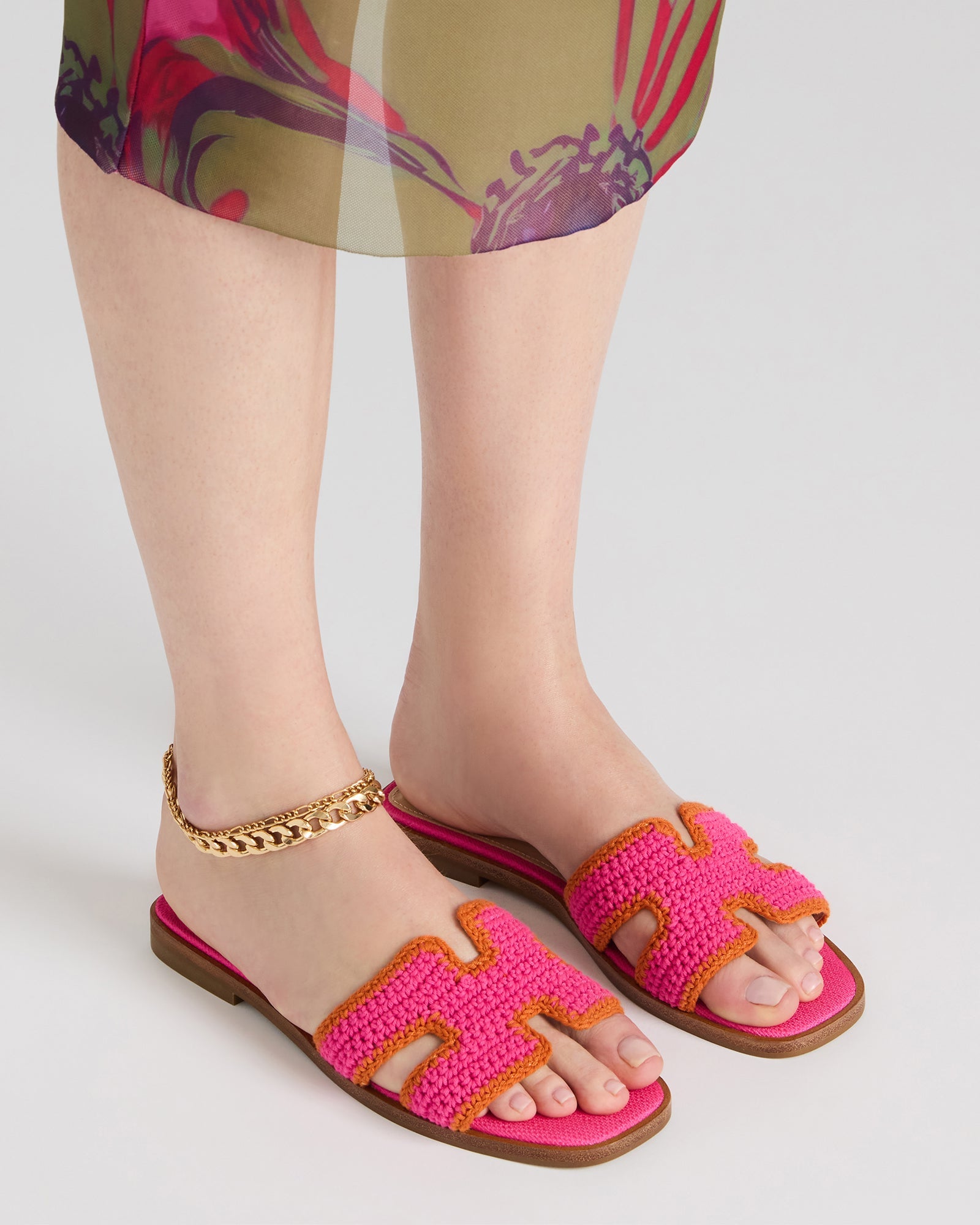 Hadyn sandals being worn, showcasing their comfortable slide design
