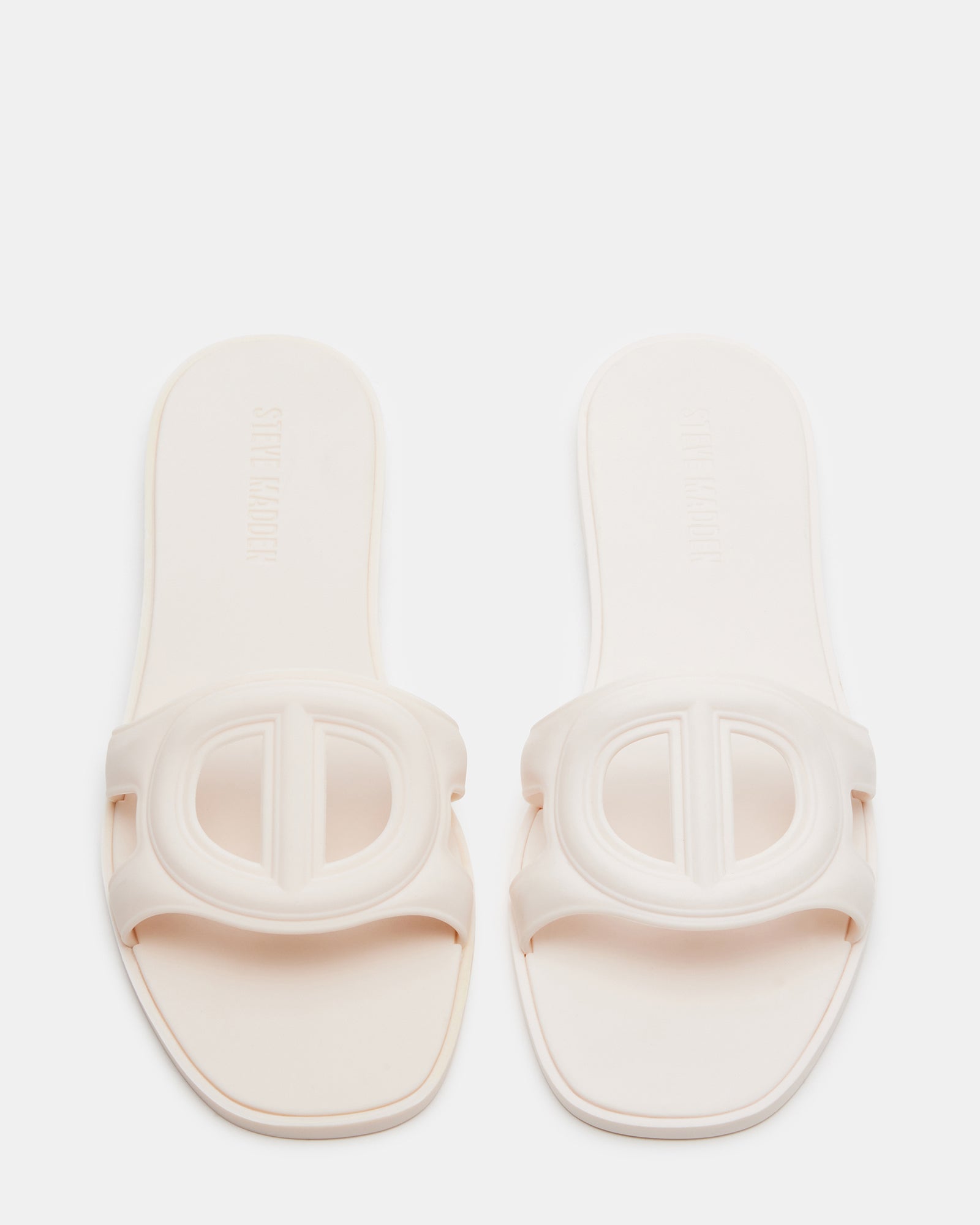 Close-up of the platform sandals textured sole for grip