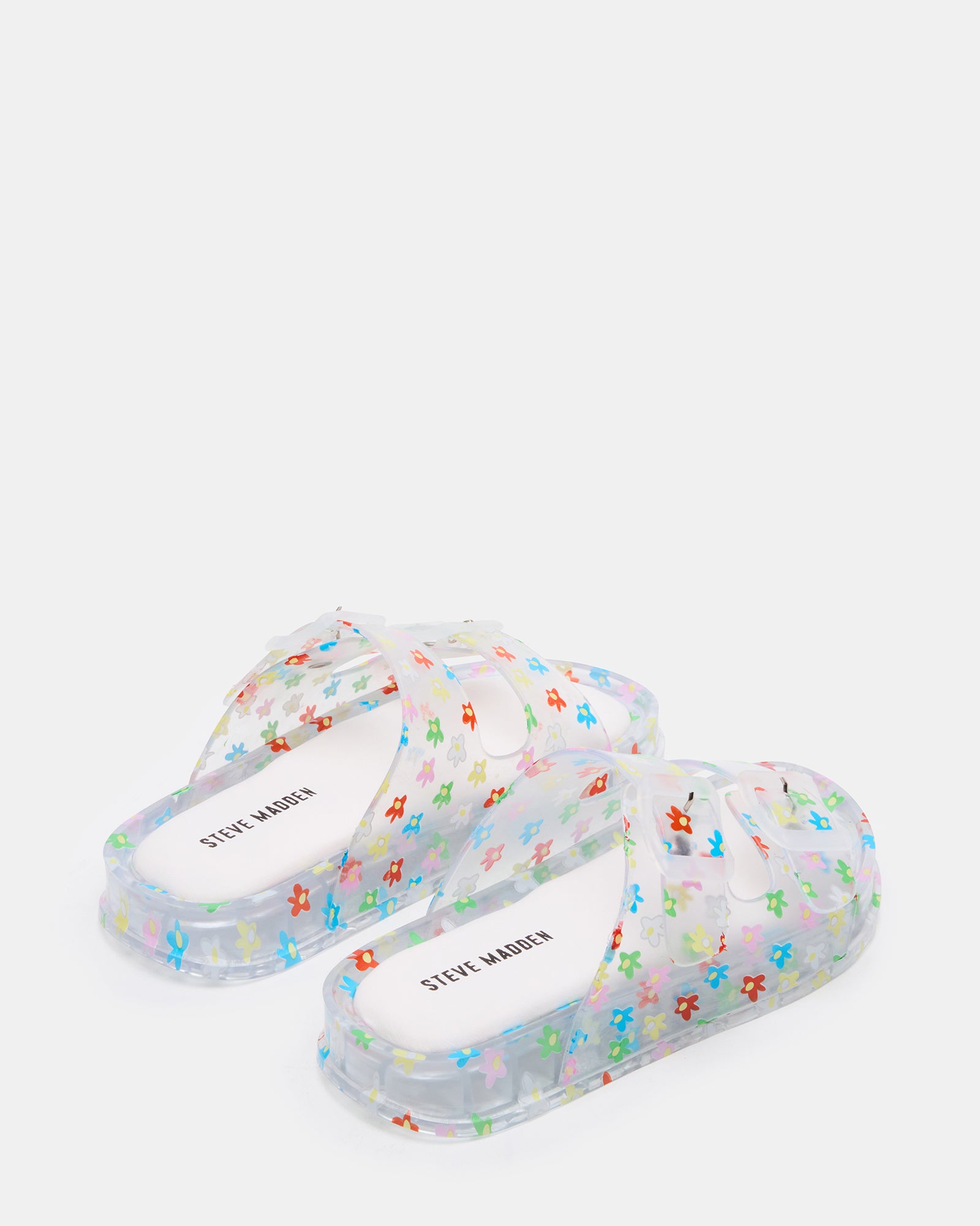 Side profile of kids summer shoes showing 1-inch platform