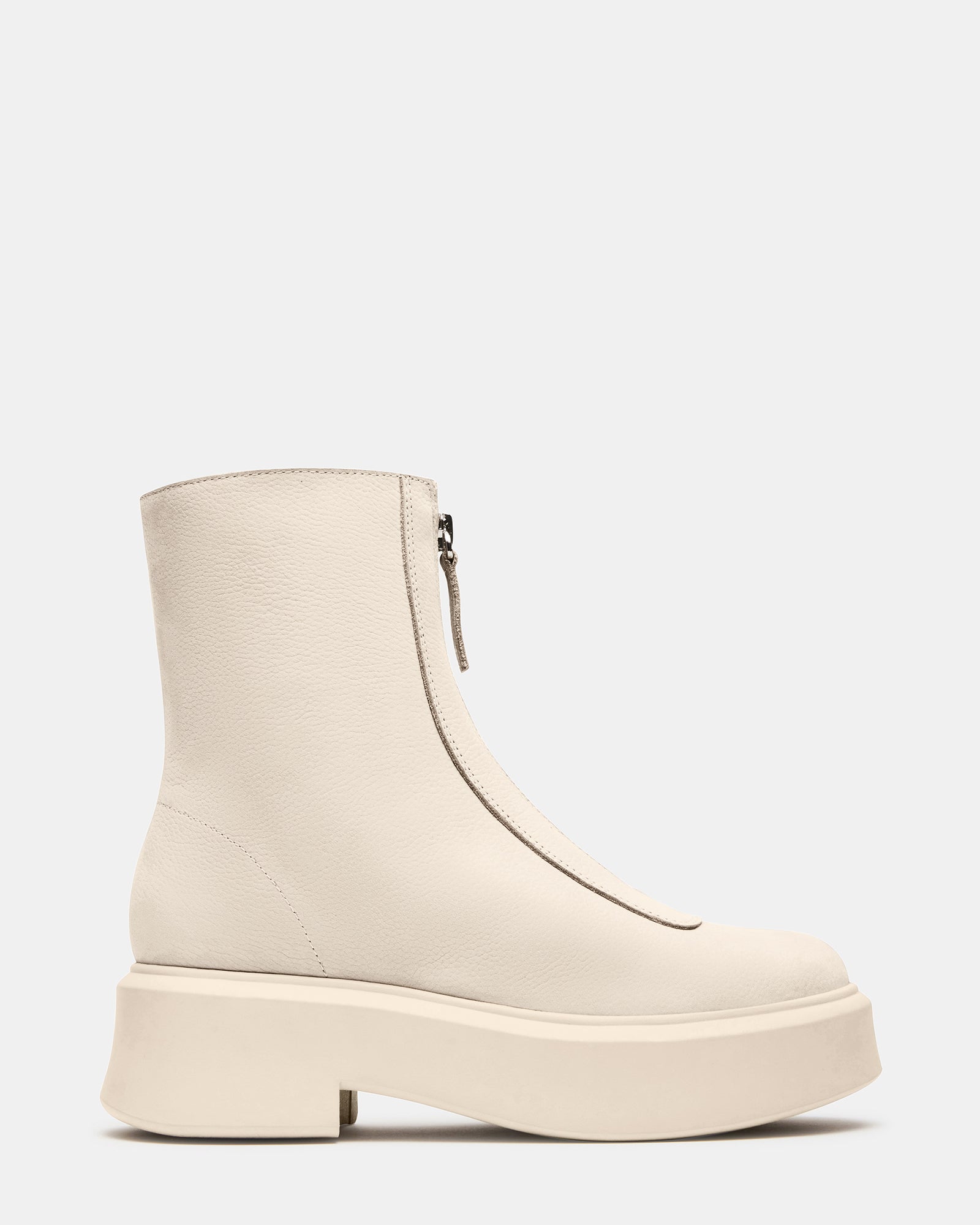 Side view of JONES women ankle boots with zipper detail and nubuck finish