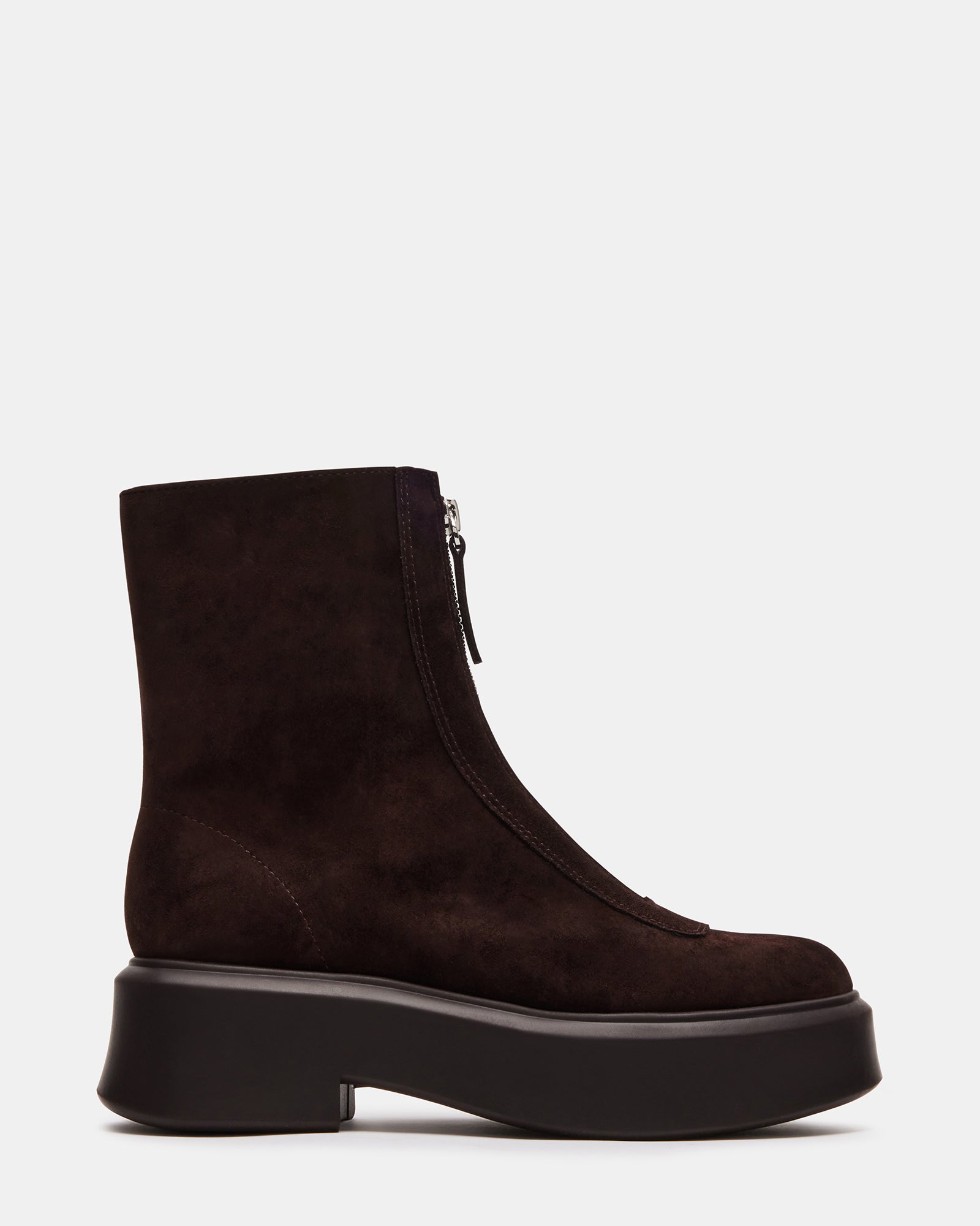 Jones brown suede ankle boots styled with jeans for a casual look