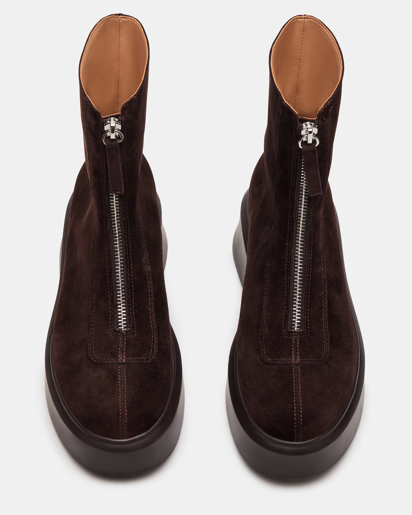 Close-up of the zipper detail on these classic ankle boots