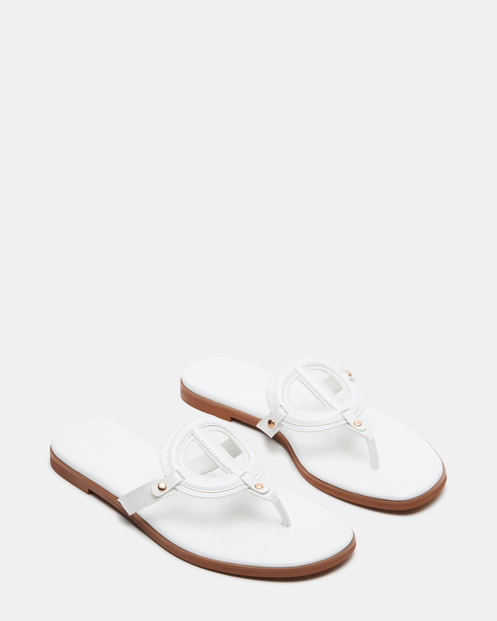 Side angle of the stylish womens sandals with a comfortable heel