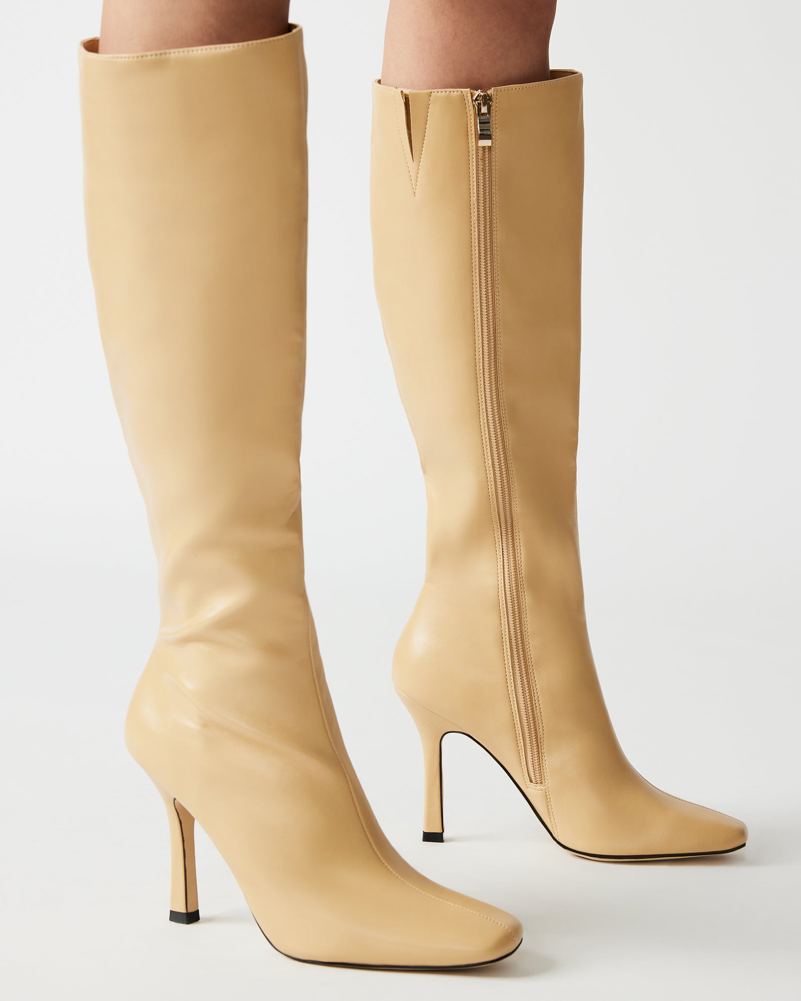 Front shot of Kalani boots highlighting the sharp square toe design