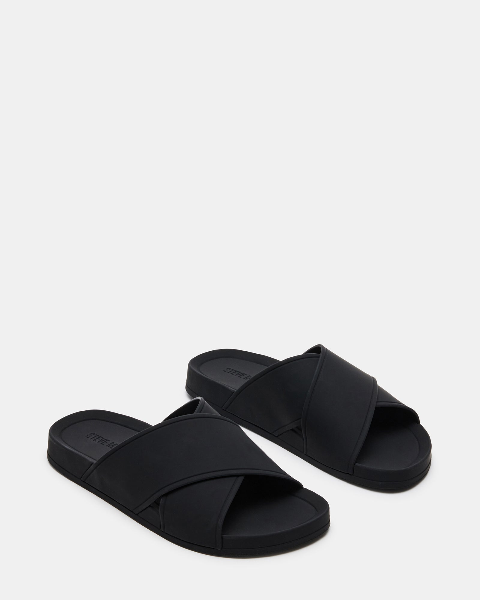 Close-up of the synthetic upper material on KATELYN slide sandals.