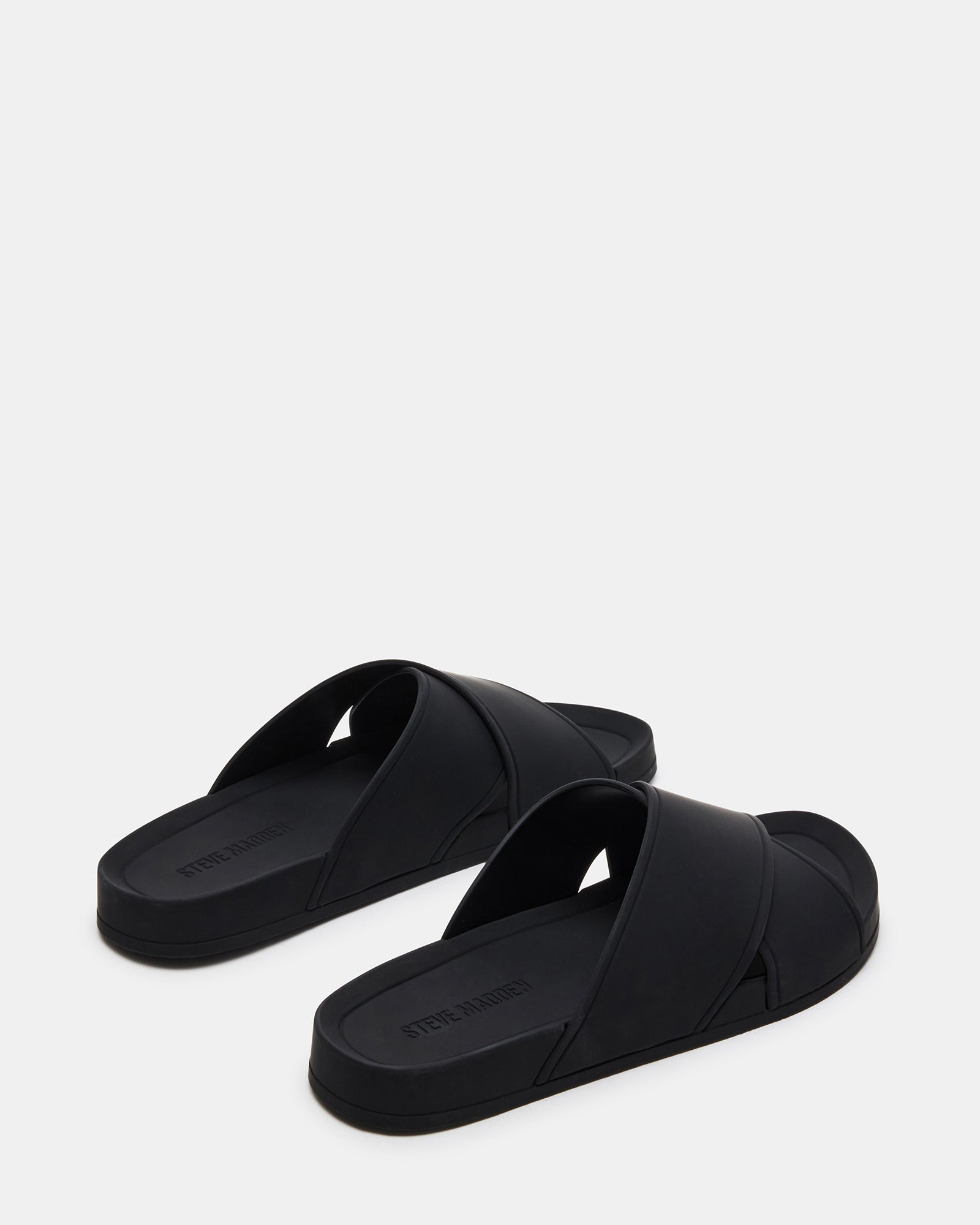 Close-up of the synthetic upper material on KATELYN slide sandals.