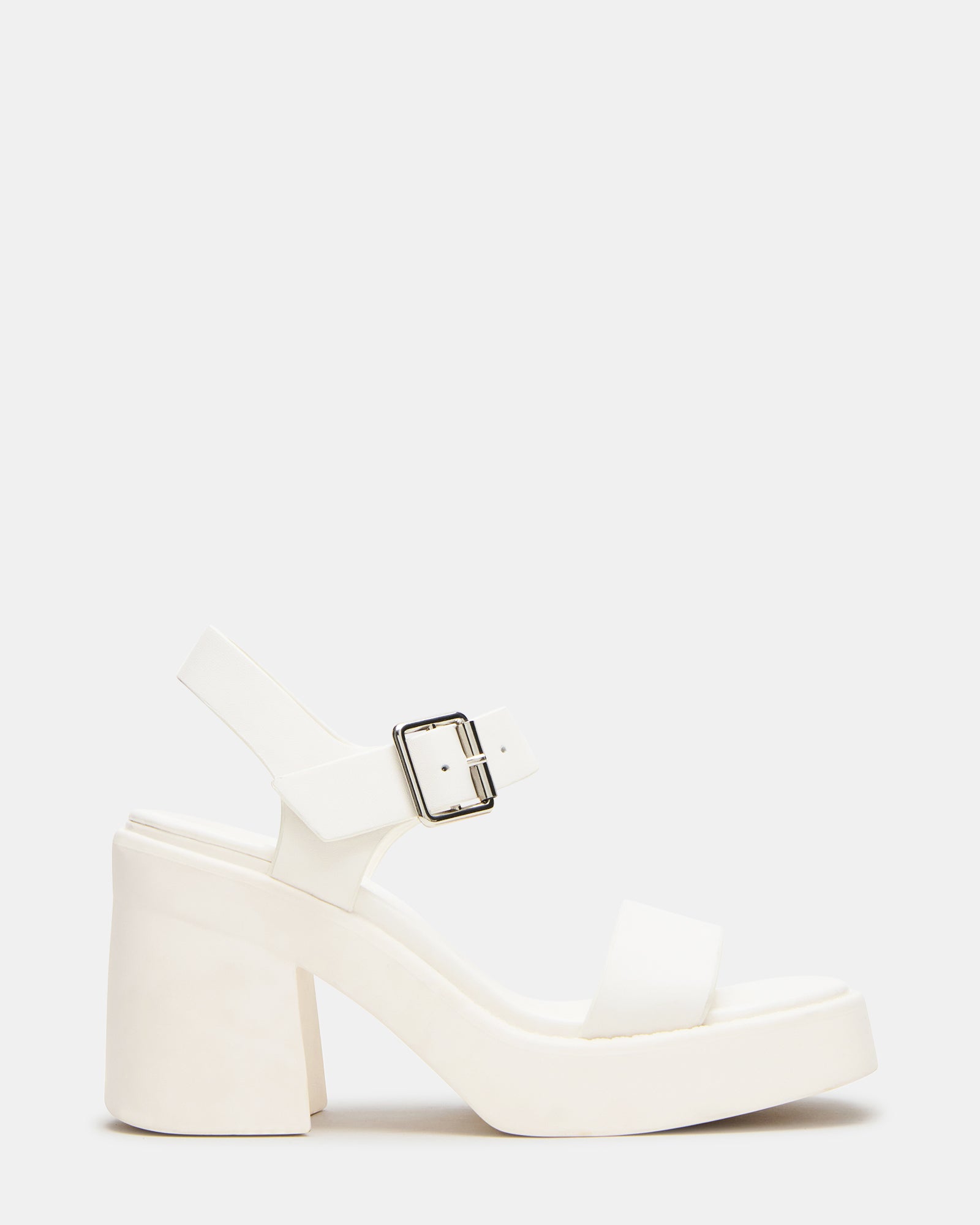 Kaylor Bone Leather Sandals – side view showcasing square toe and block heel