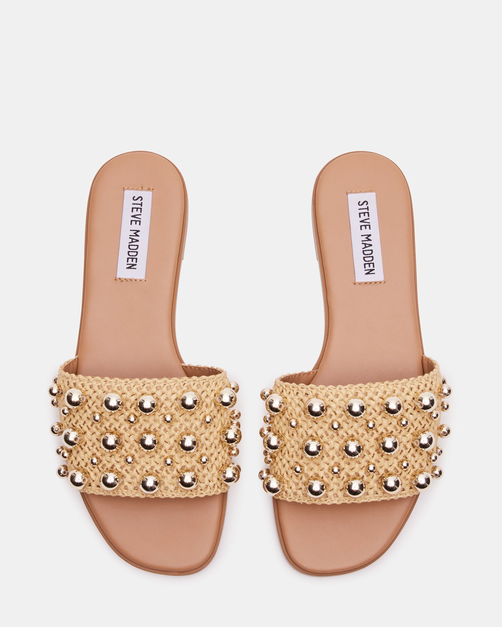 Side view of black studded sandals perfect for summer events.