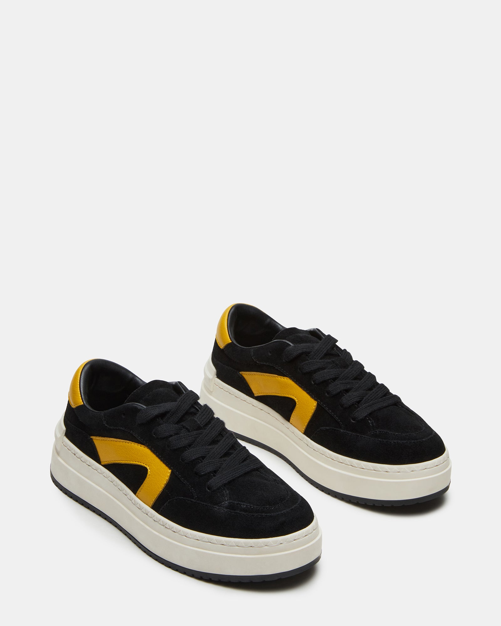 Top-down view showing lace-up design and textured suede finish