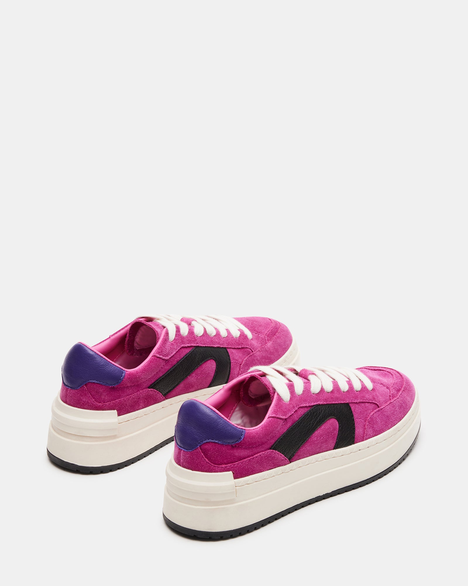Close-up of the suede texture and lace-up detail