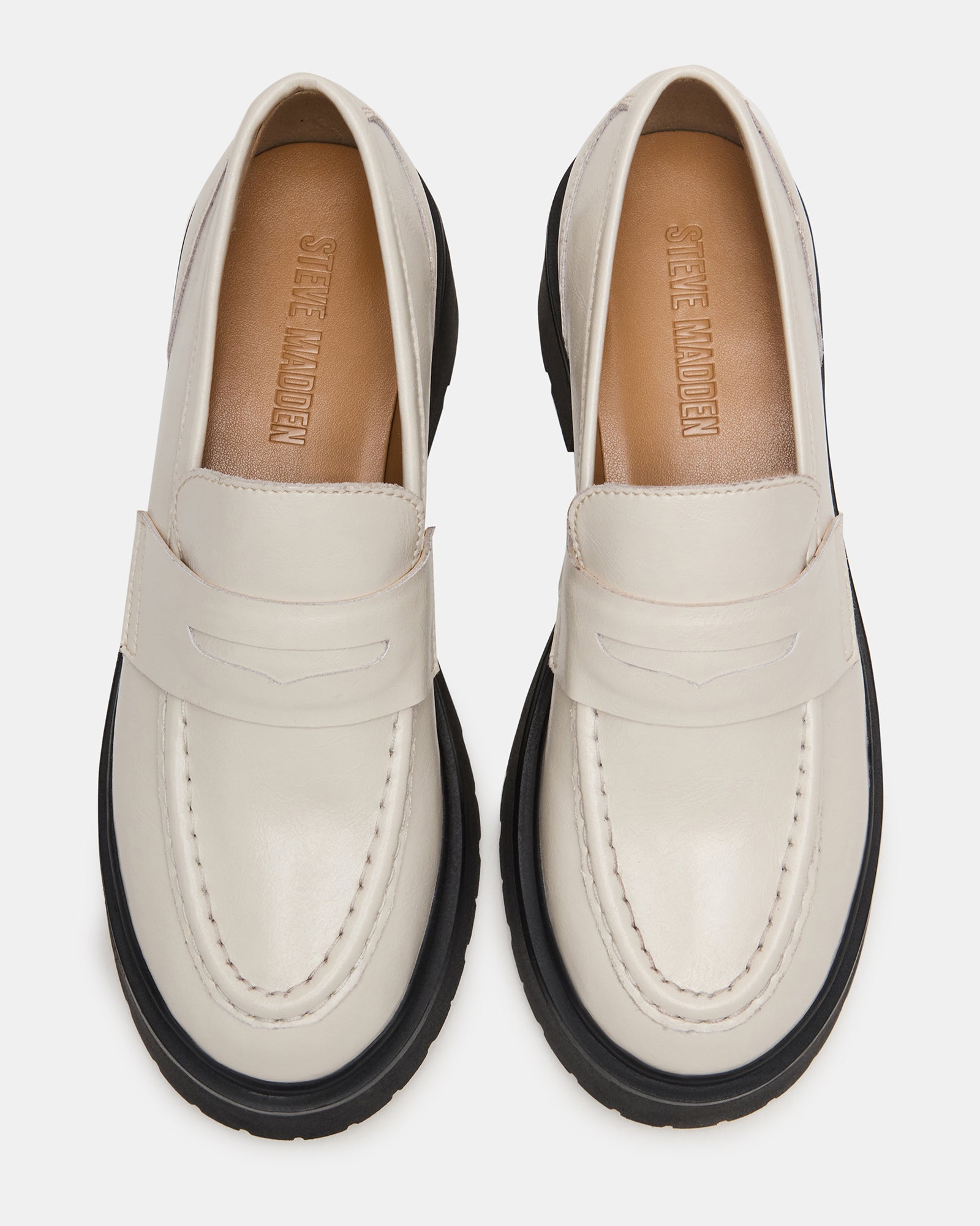 Side view of Layken platform loafers highlighting the leather upper and lug sole tread