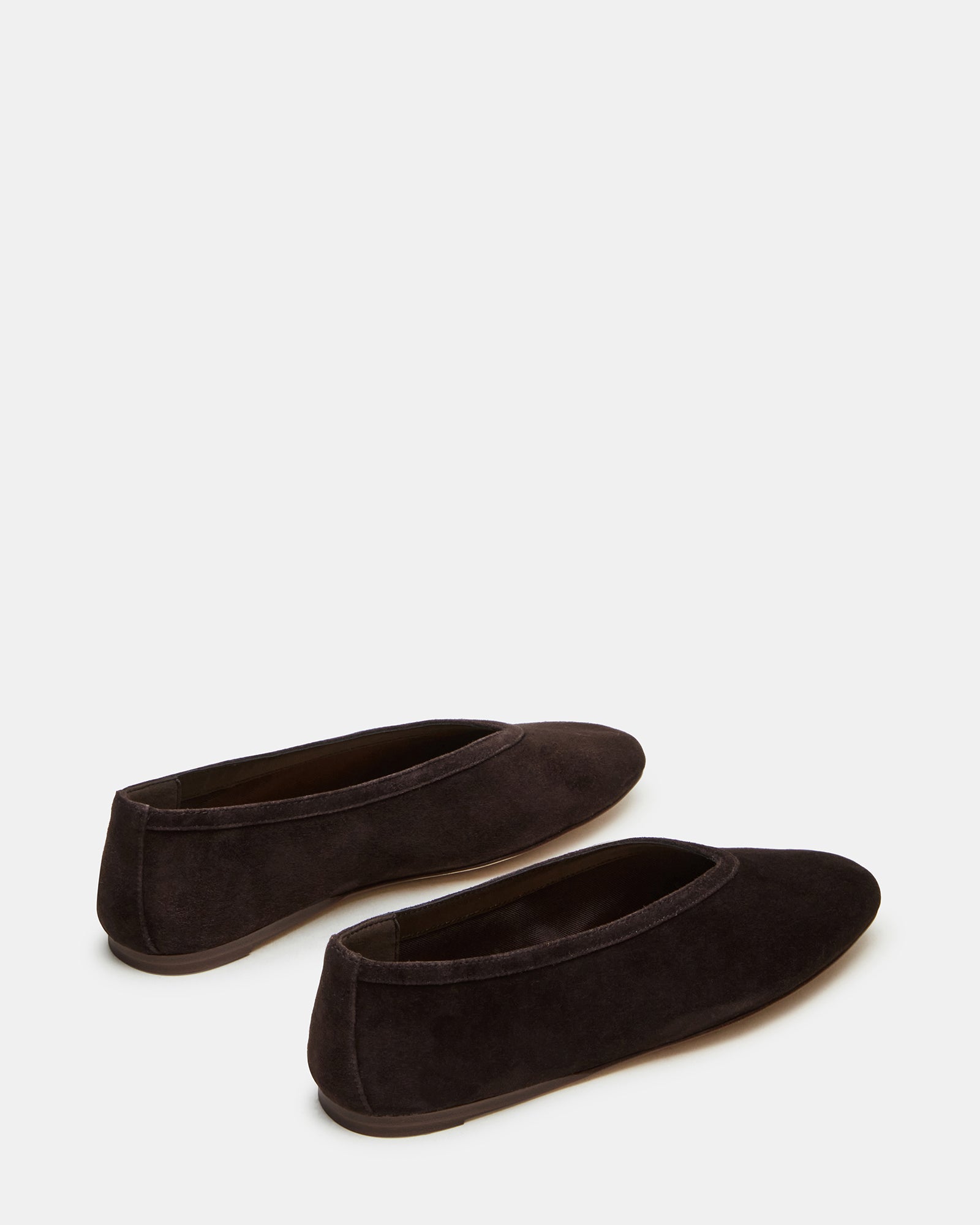 Close-up of the textured suede upper on LENI ballet flats