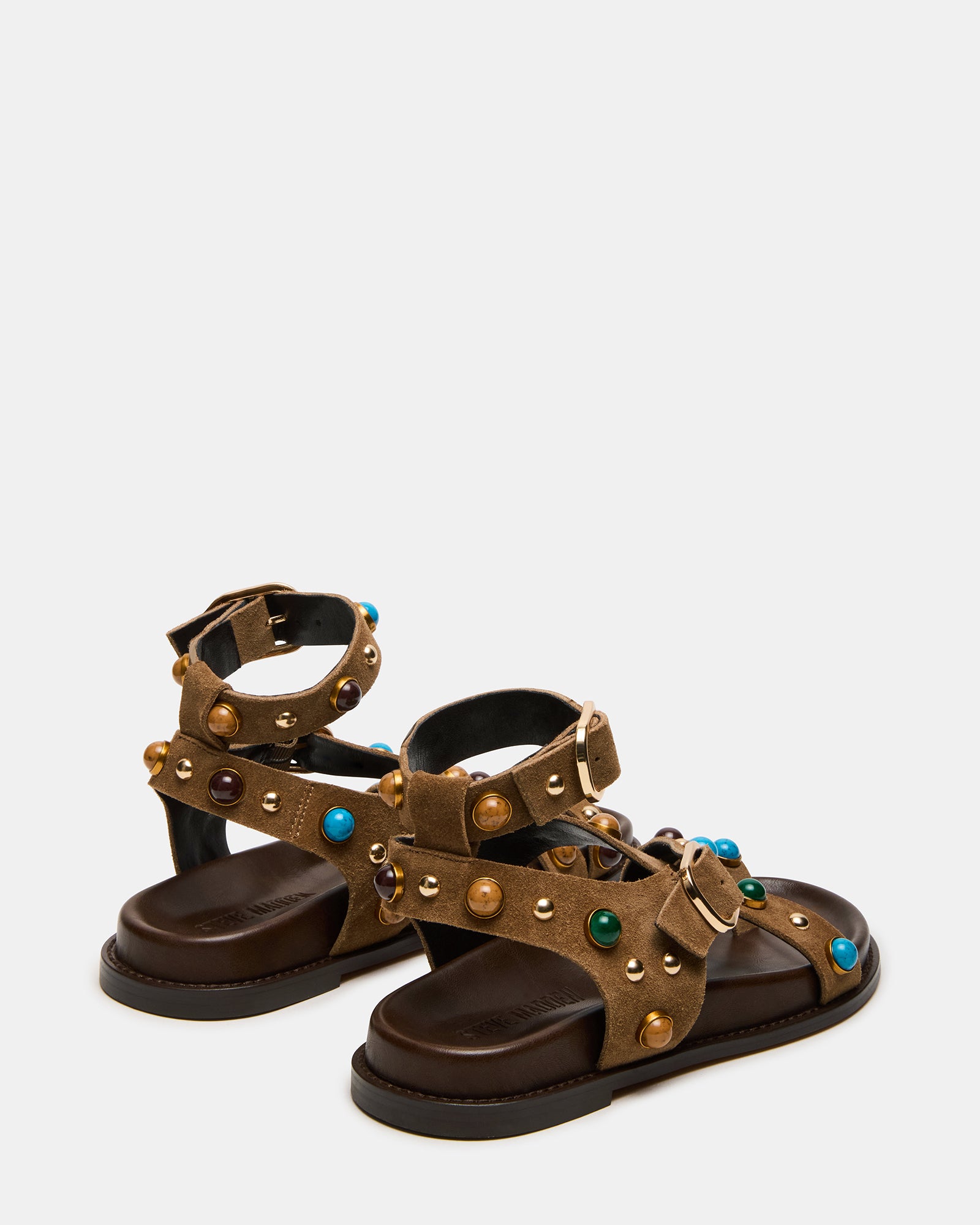 Model wearing womens platform sandals with ankle strap, perfect for summer outings.