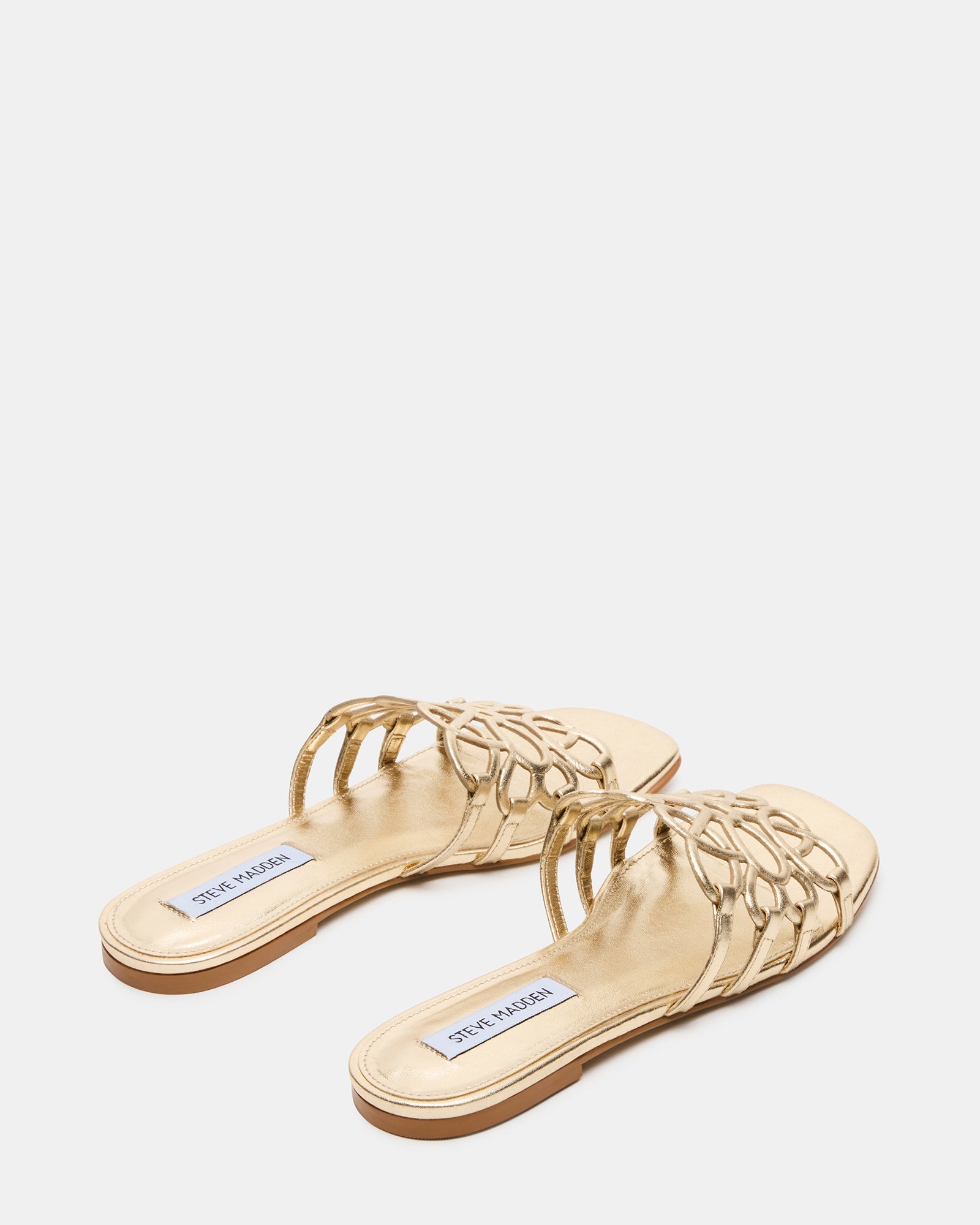 Close-up of square toe detail on mens luxury leather sandals