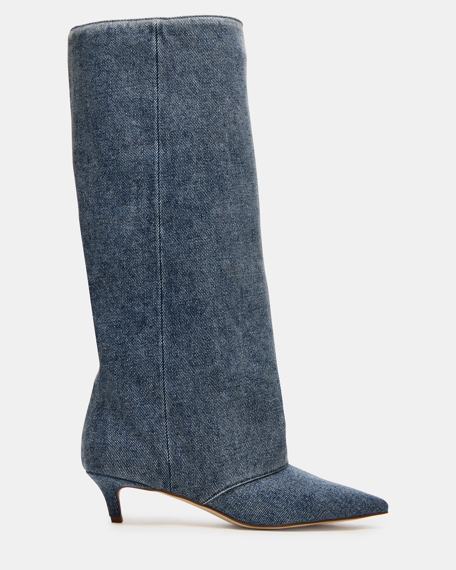 Luca pointed toe boots showcasing the sleek design and kitten heel.