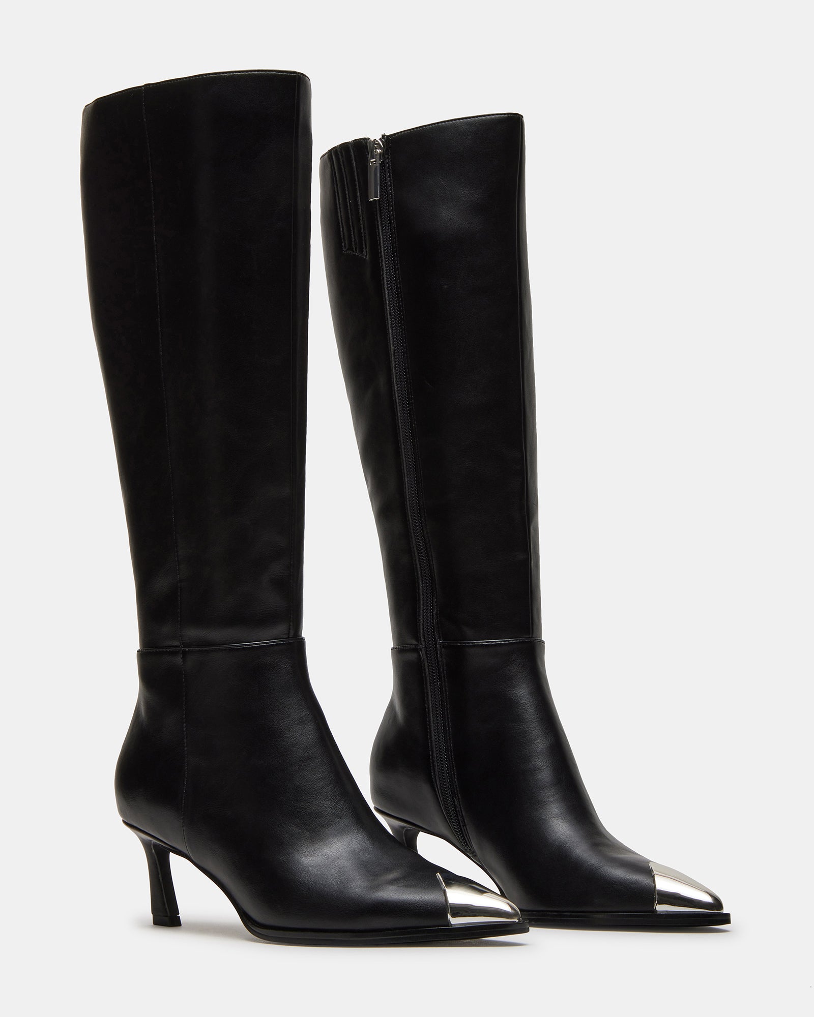Close-up of Luciana boots highlighting vegan leather material