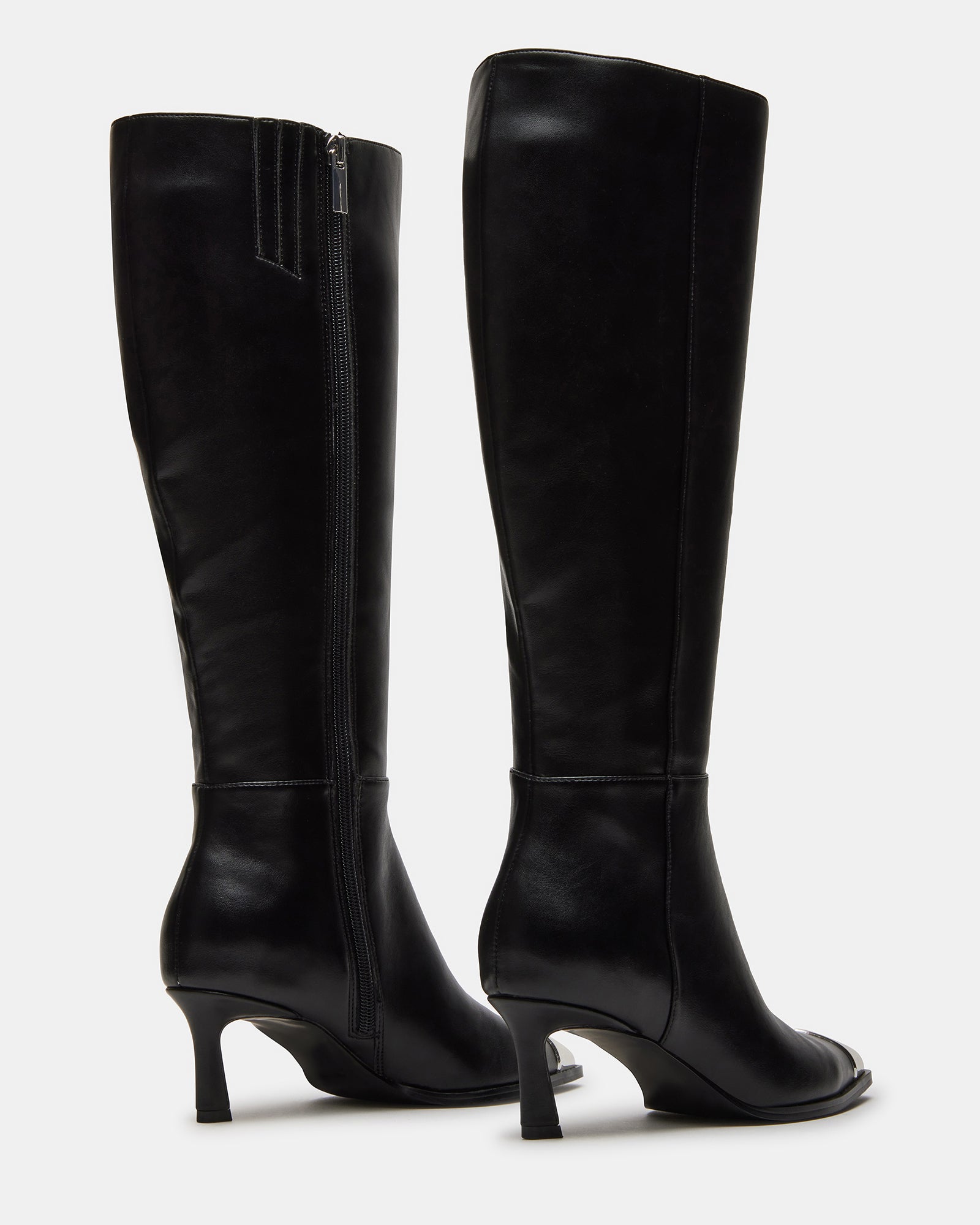 Close-up of Luciana boots highlighting vegan leather material