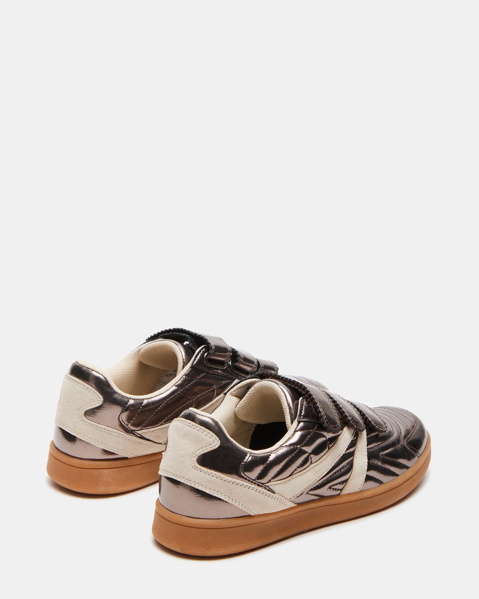 Close-up of Velcro straps on Macer Pewter low-top sneakers